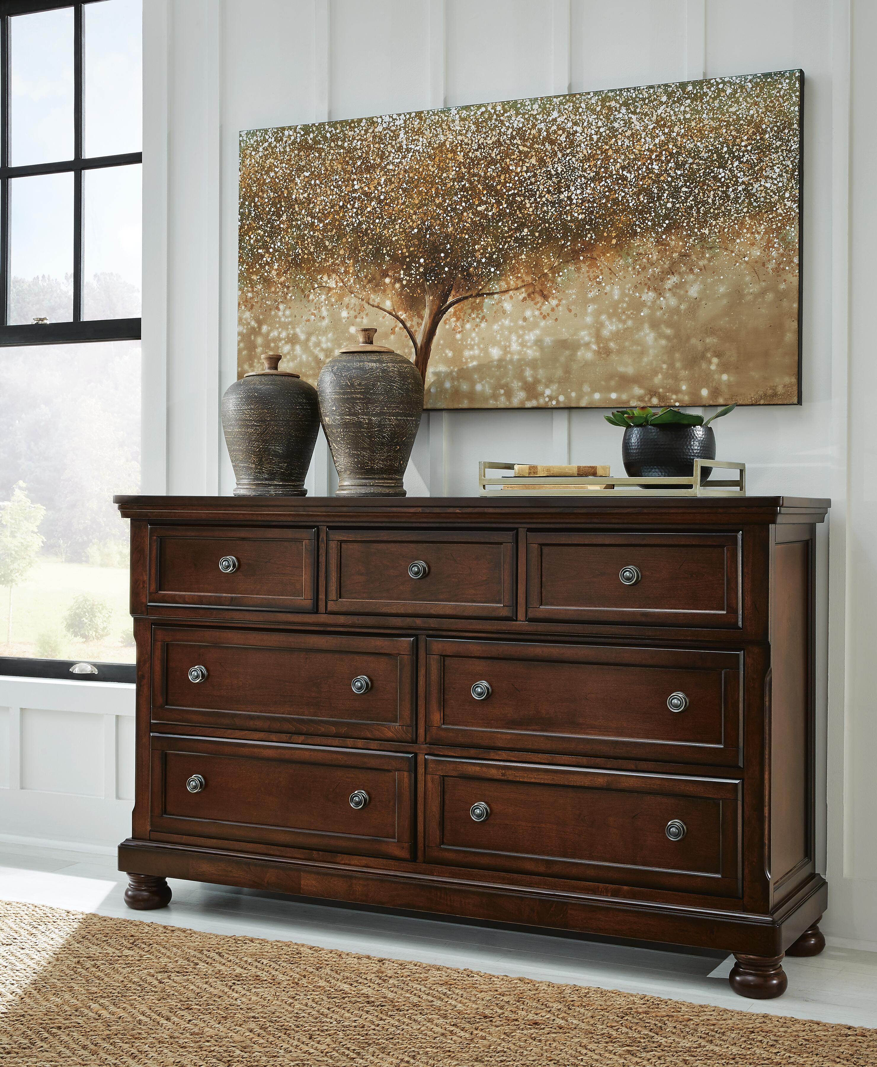 Dar Furniture - Ashley Furniture - Porter Dresser - Dresser / Rustic Brown - B697-31