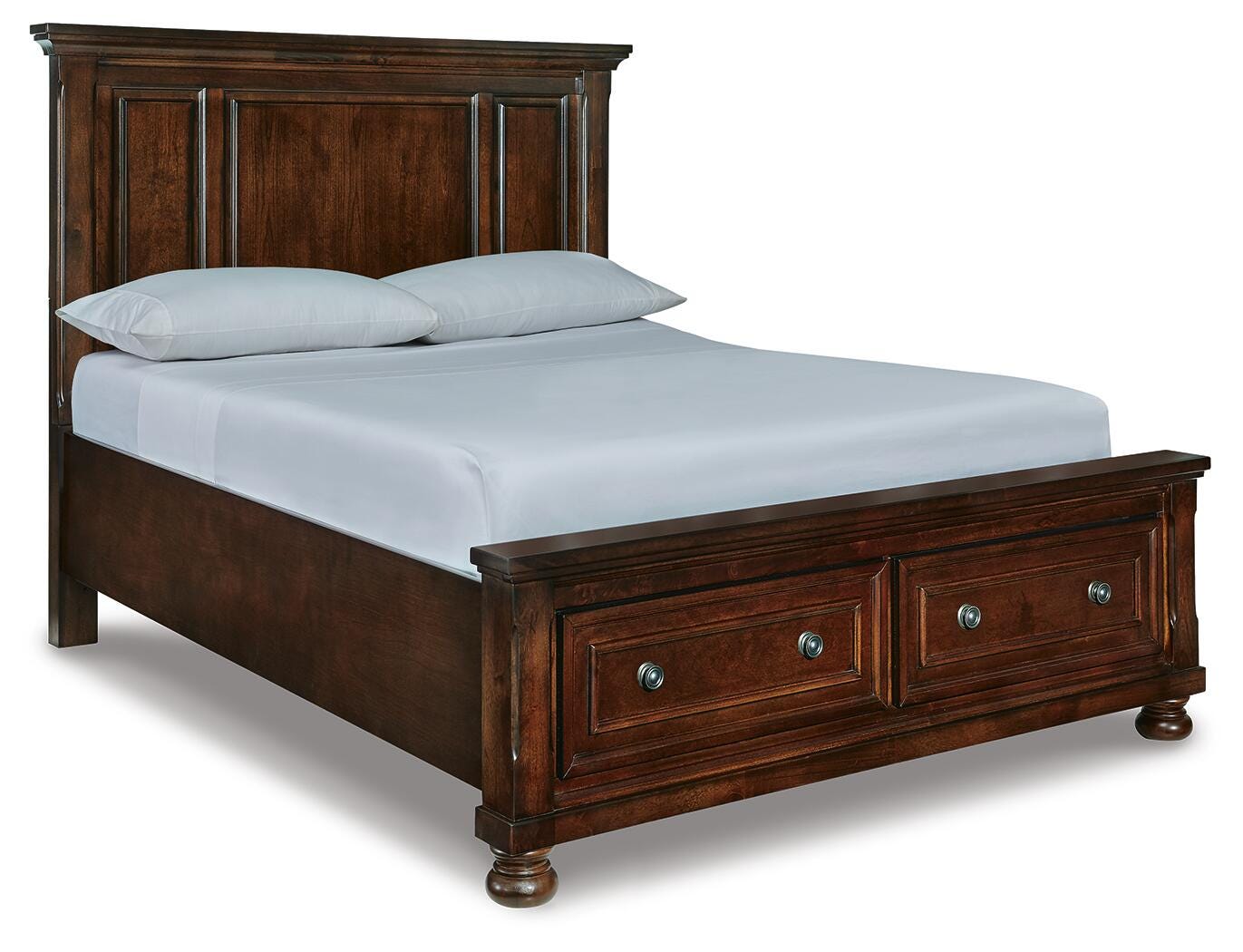 Dar Furniture - Ashley Furniture - Porter Queen Panel Storage Bed - Queen Panel Storage Bed / Rustic Brown - B697B42