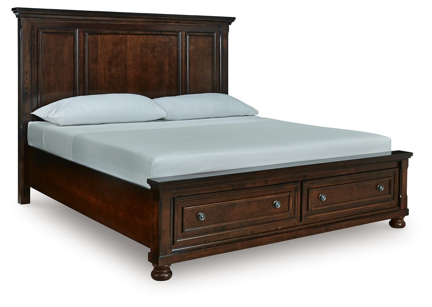 Dar Furniture - Ashley Furniture - Porter King Panel Storage Bed - King Panel Storage Bed / Rustic Brown - B697B44