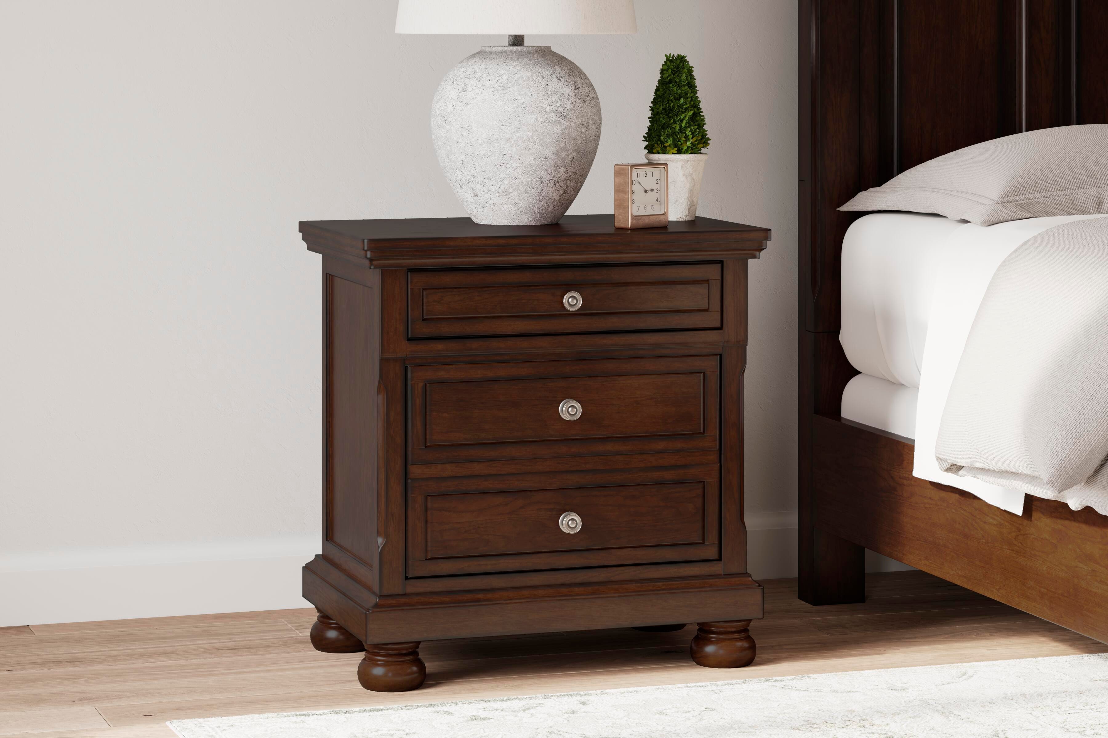 Dar Furniture - Ashley Furniture - Porter Nightstand - Two Drawer Night Stand / Rustic Brown - B697-92