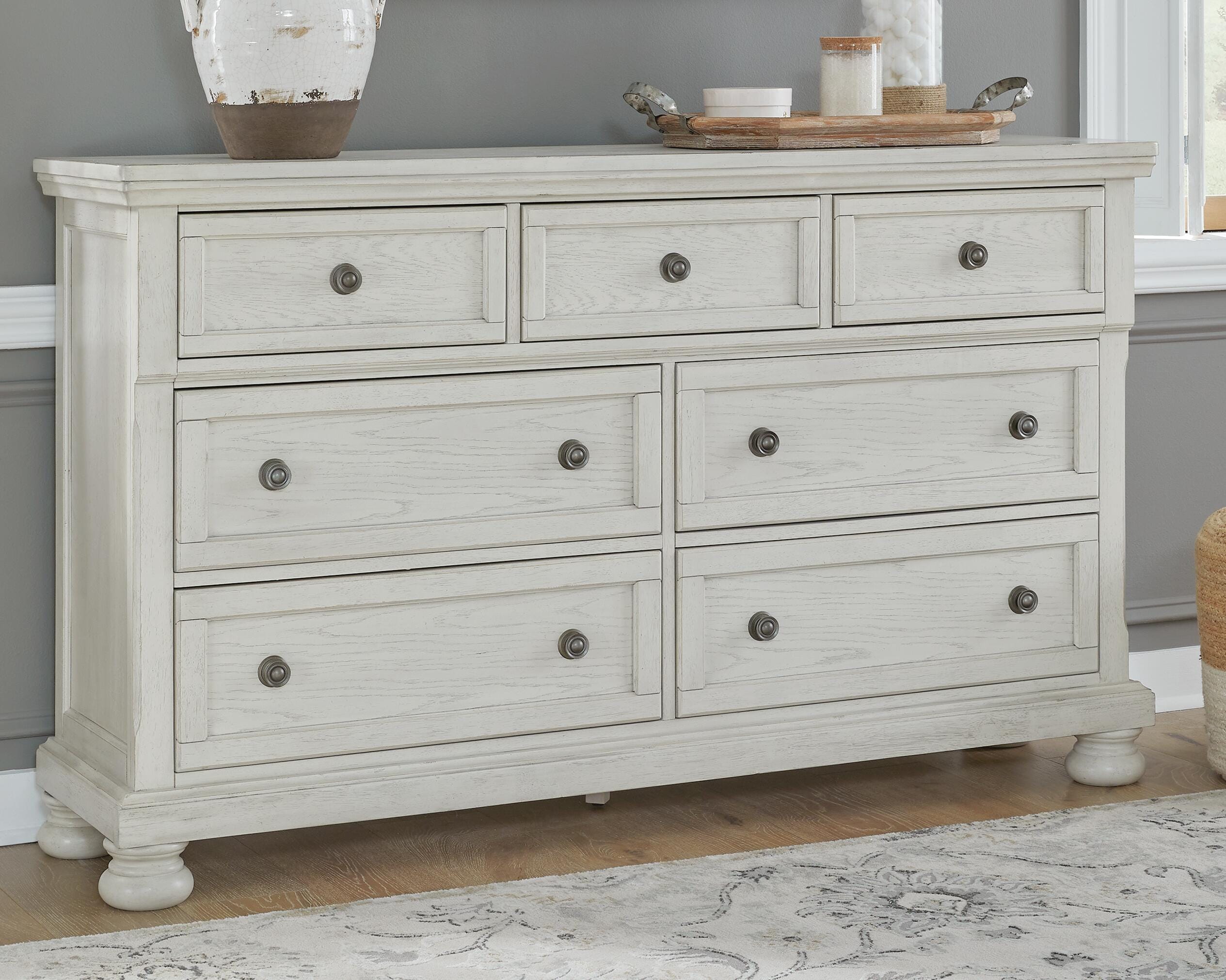 Dar Furniture - Ashley Furniture - Robbinsdale Dresser - Dresser / Antique White - B742-31