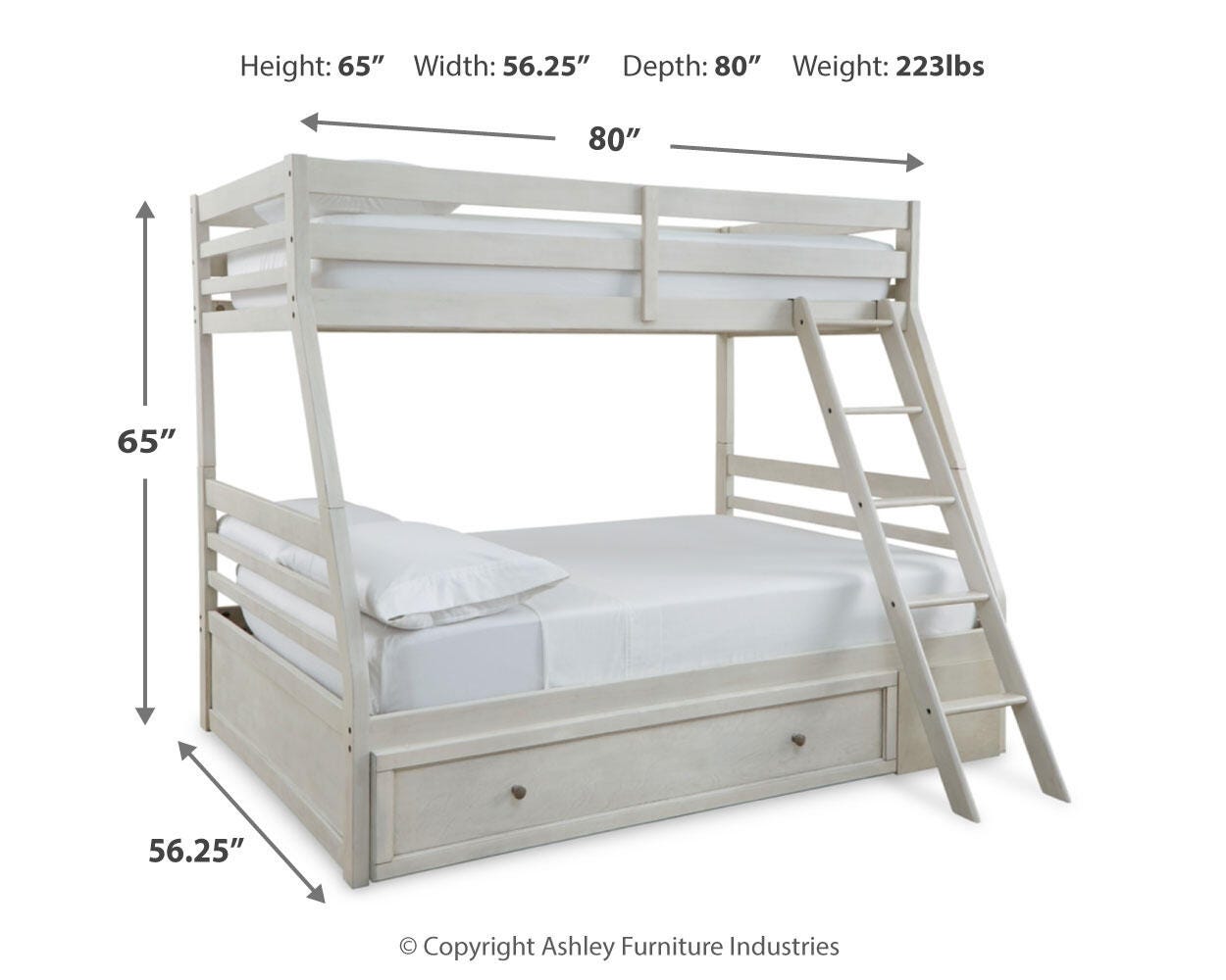 Robbinsdale Twin over Full Bunk Bed with Storage