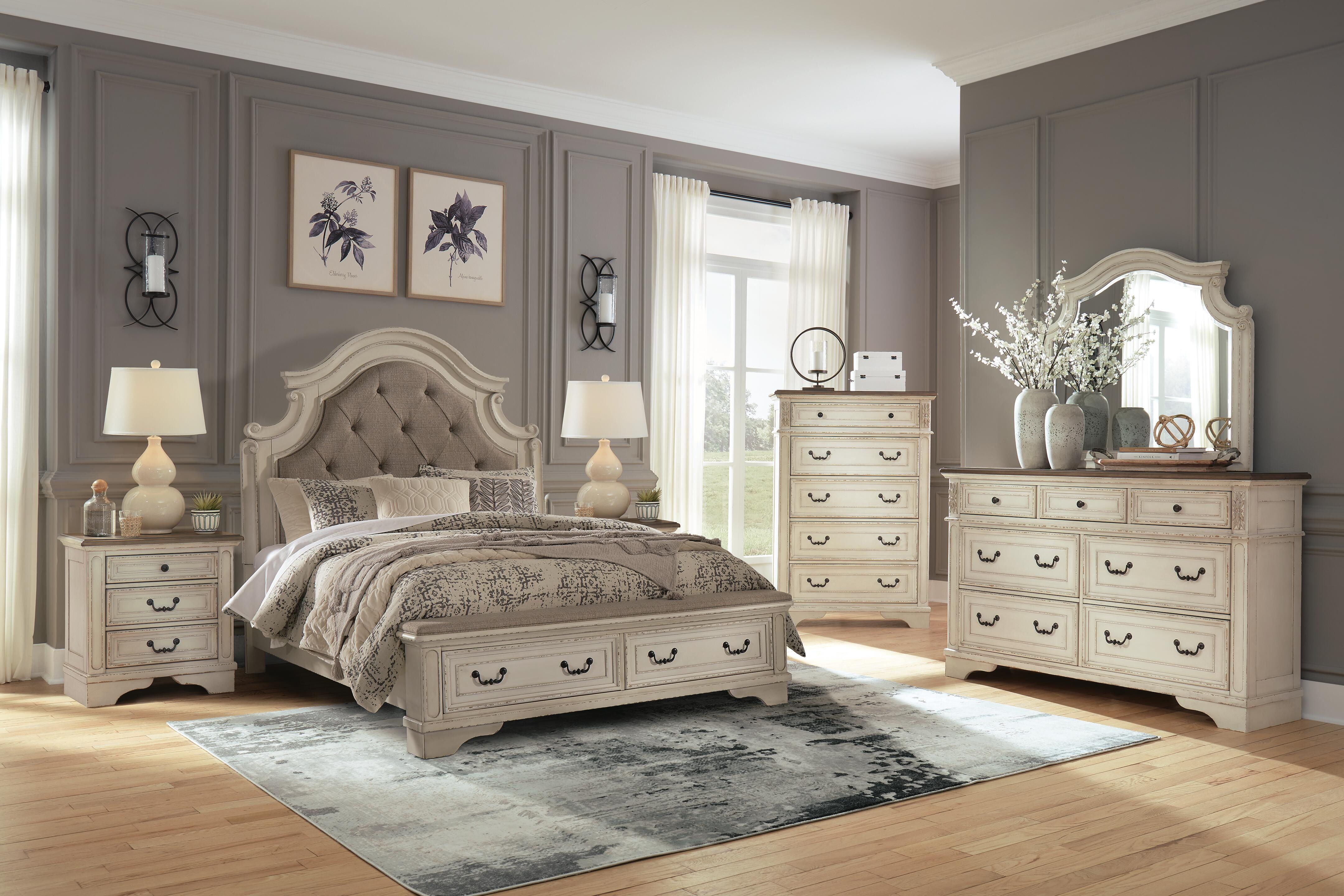 Dar Furniture - Ashley Furniture - Realyn Queen Upholstered Storage Bed - Queen Upholstered Storage Bed / Two-tone - B743B18