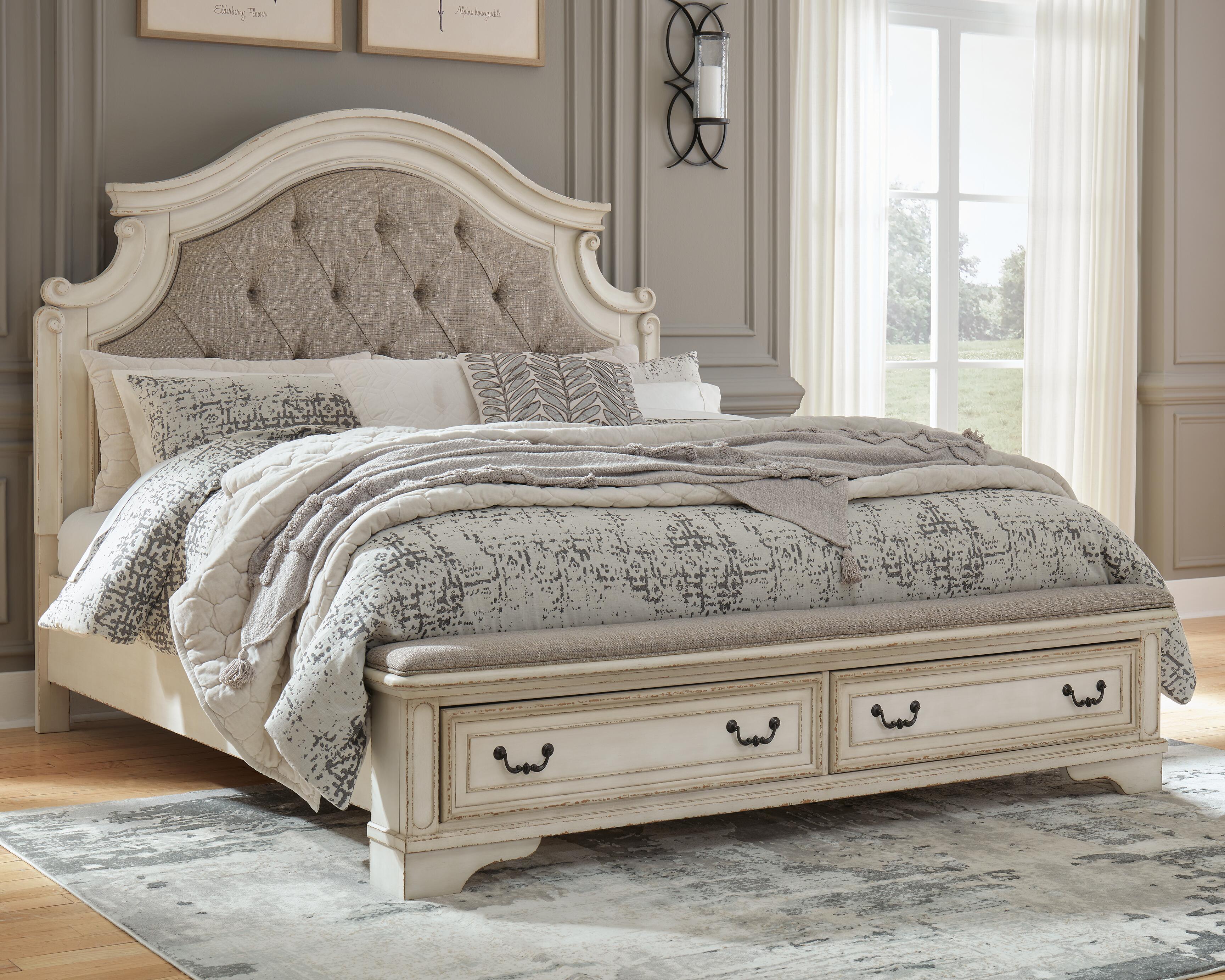 Dar Furniture - Ashley Furniture - Realyn King Upholstered Storage Bed - King Upholstered Storage Bed / Two-tone - B743B20