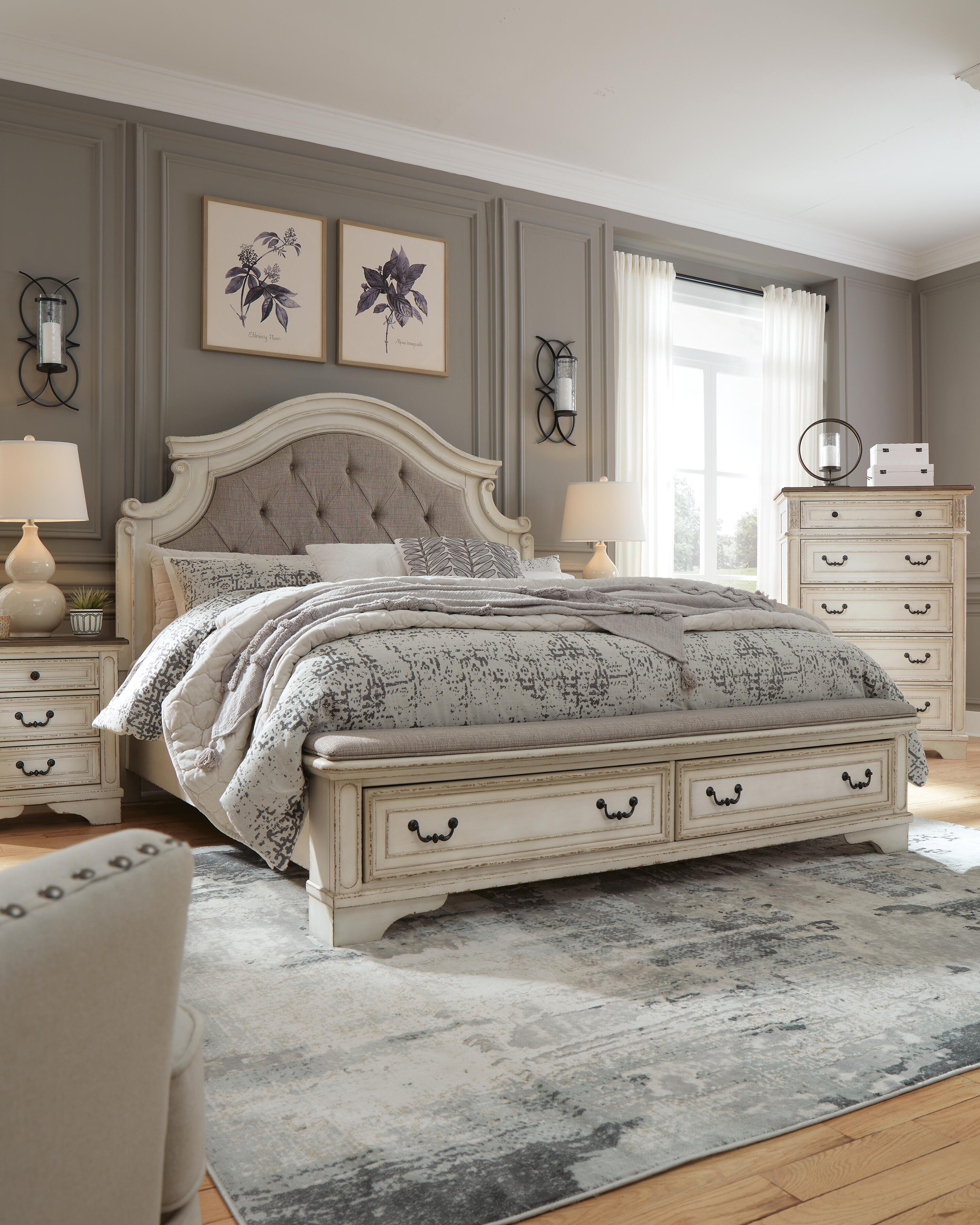 Realyn California King Upholstered Storage Bed