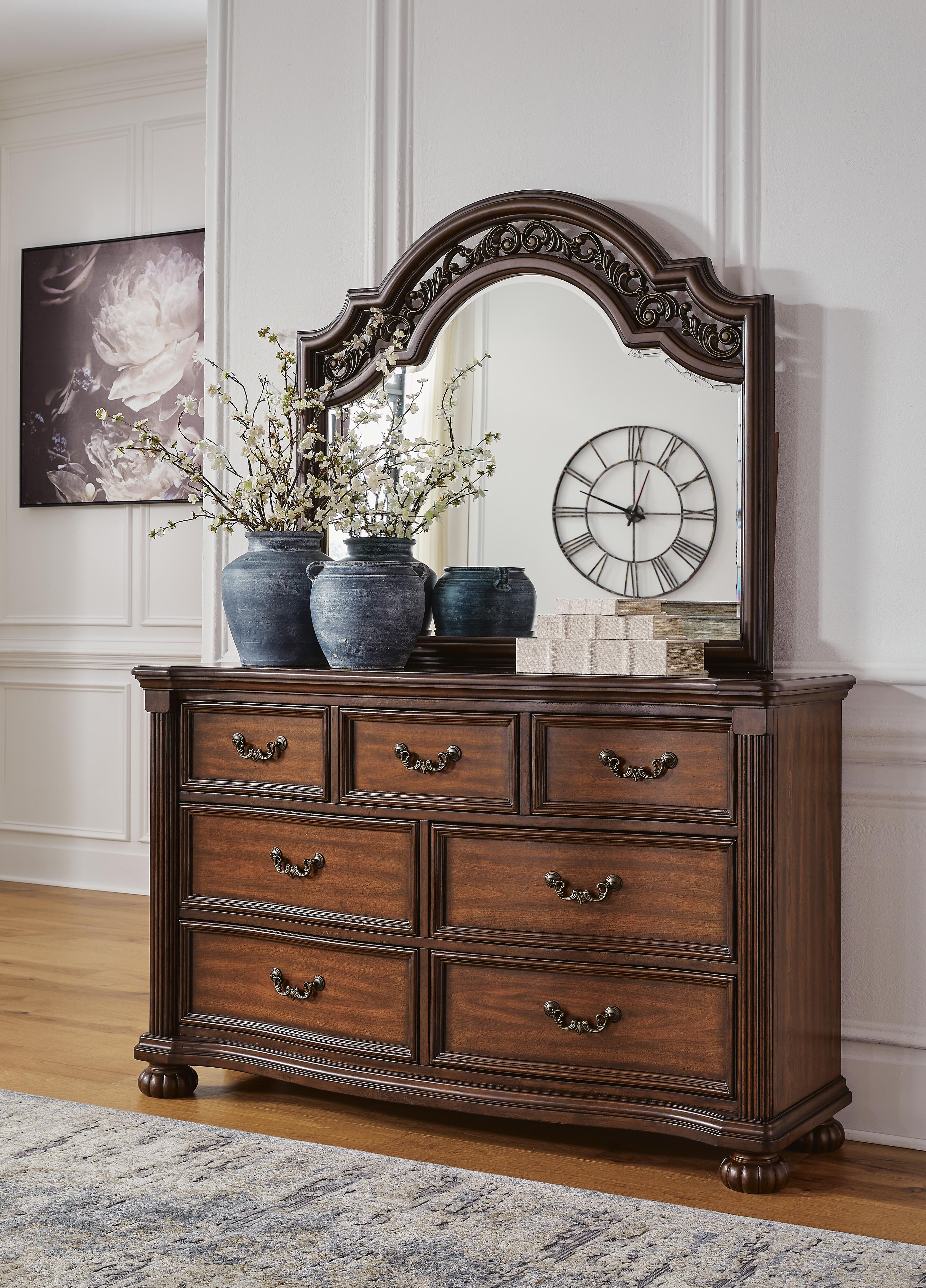 Dar Furniture - Ashley Furniture - Lavinton Dresser and Mirror - Dresser and Mirror / Brown - B764B1