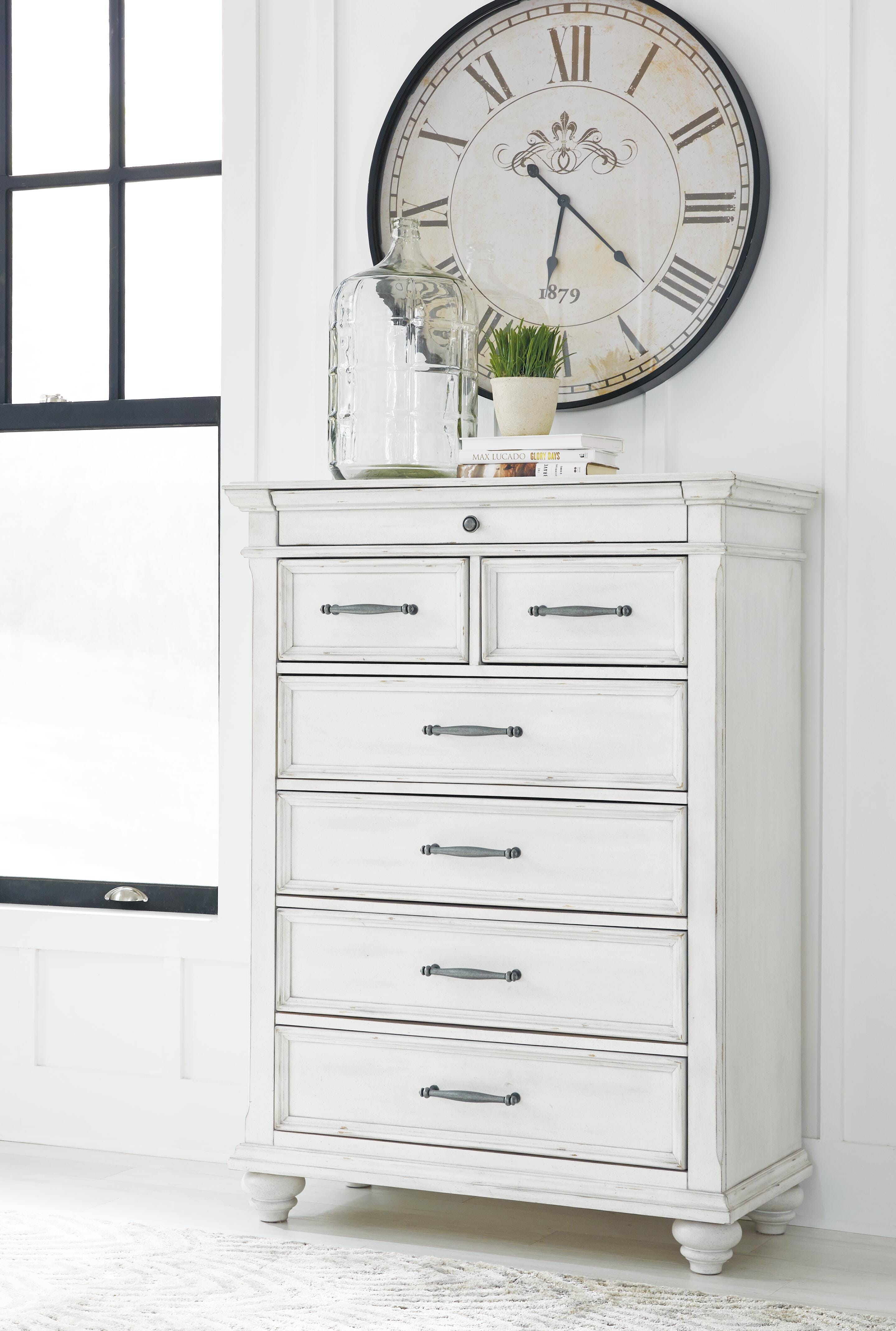 Dar Furniture - Ashley Furniture - Kanwyn Chest of Drawers - Chest / Whitewash - B777-46