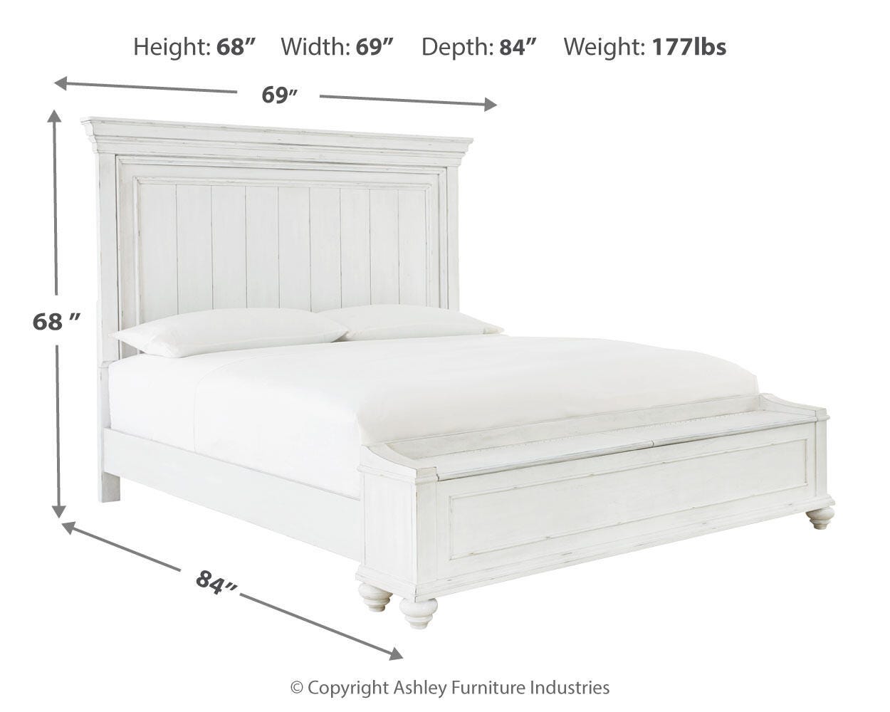 Kanwyn Queen Panel Bed with Storage Bench