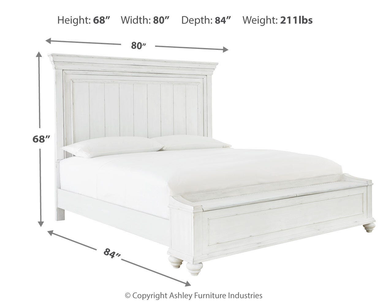 Kanwyn King Panel Bed with Storage Bench