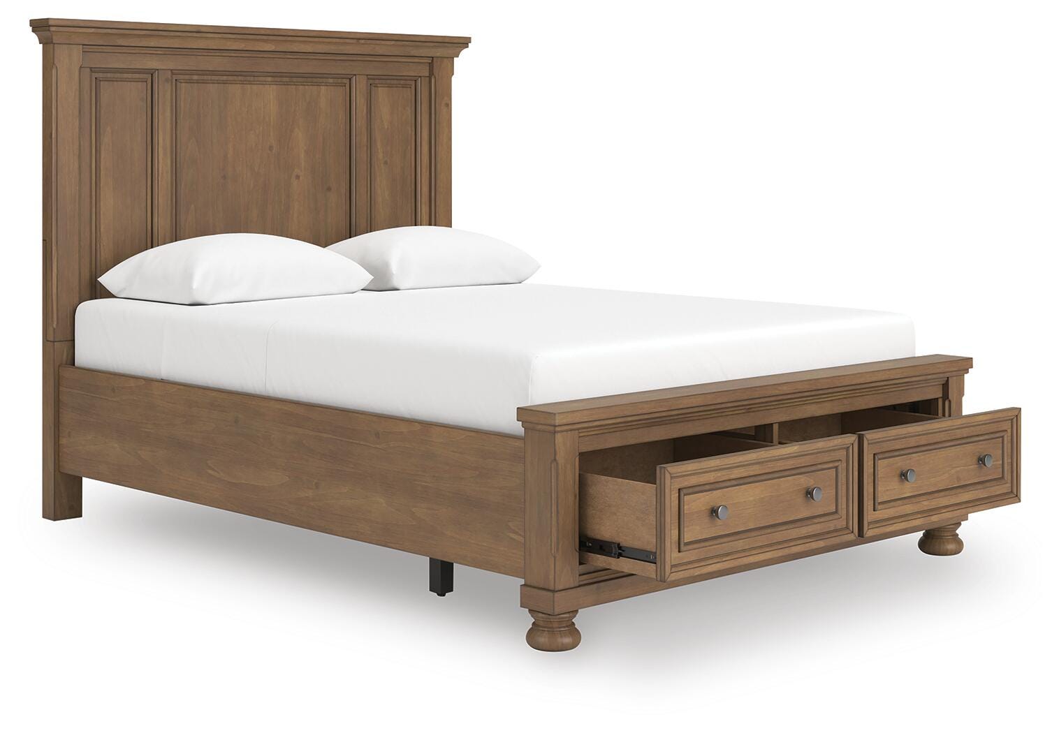 Dar Furniture - Ashley Furniture - Feddinger Queen Panel Storage Bed - Queen Panel Storage Bed / Medium Brown - PCB779B11