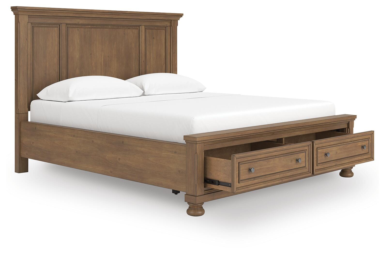 Dar Furniture - Ashley Furniture - Feddinger California King Panel Storage Bed - California King Panel Storage Bed / Medium Brown - PCB779B13