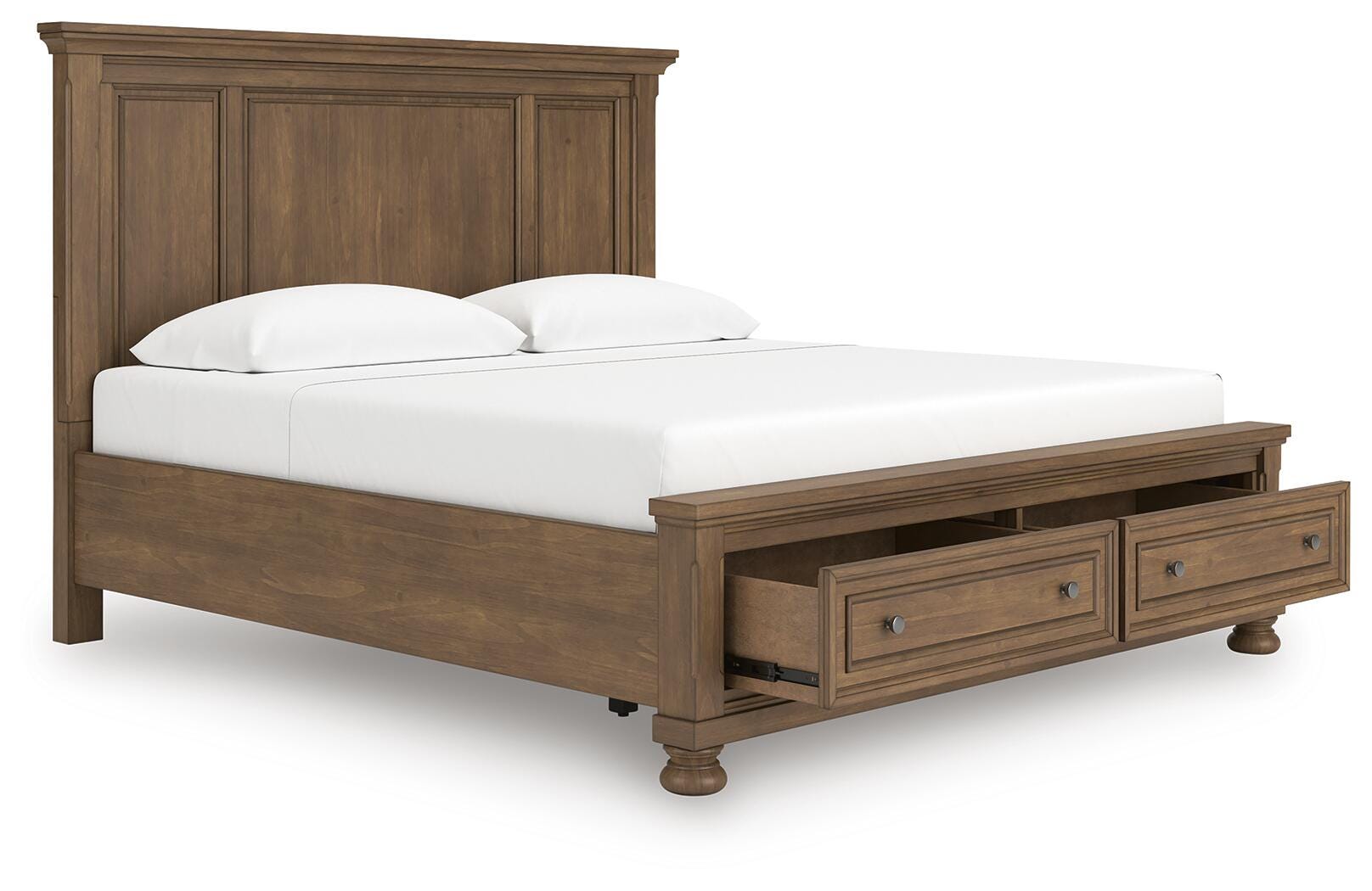 Dar Furniture - Ashley Furniture - Feddinger King Panel Storage Bed - King Panel Storage Bed / Medium Brown - PCB779B12