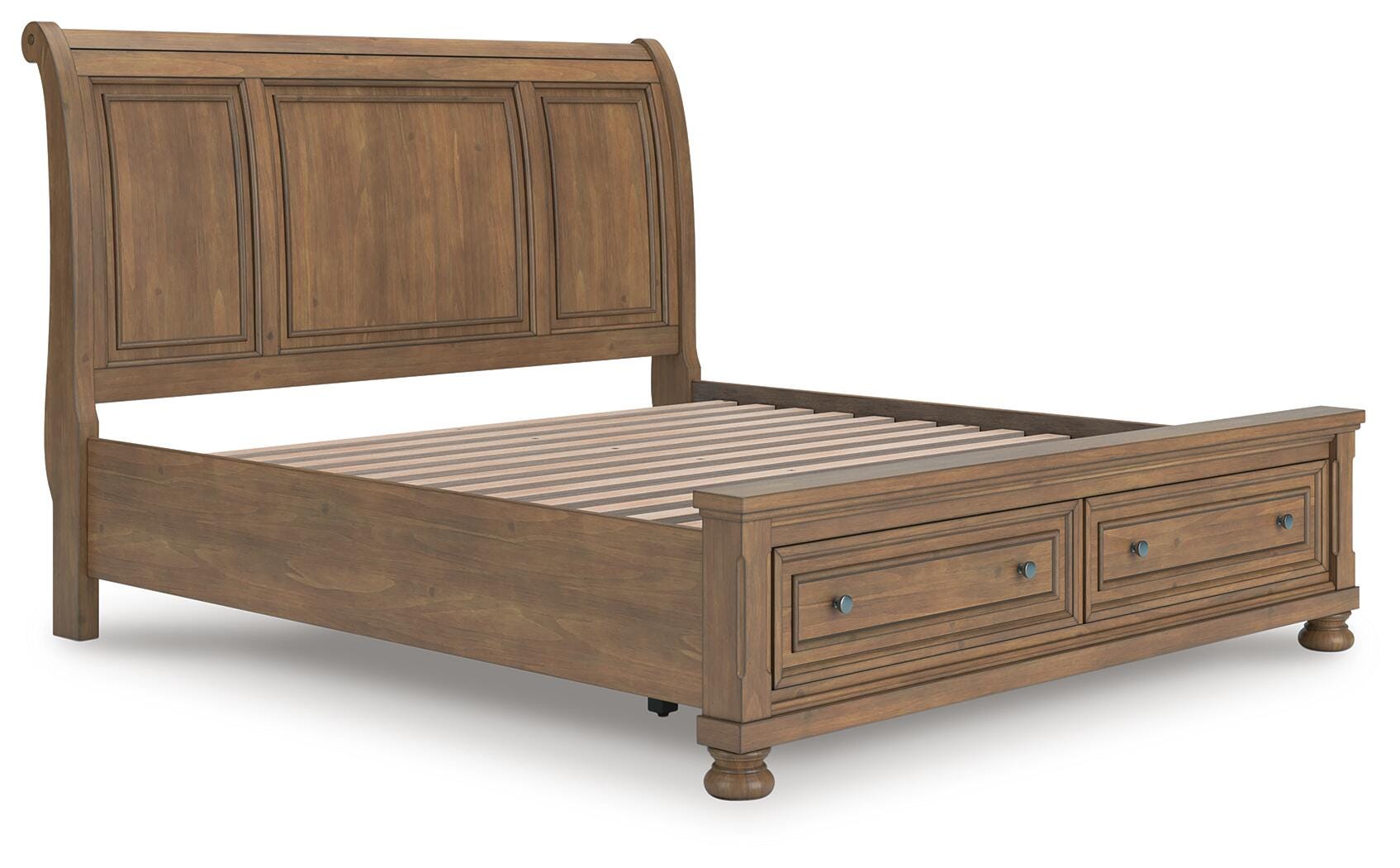 Dar Furniture - Ashley Furniture - Feddinger King Storage Sleigh Bed - King Storage Sleigh Bed / Medium Brown - PCB779B8