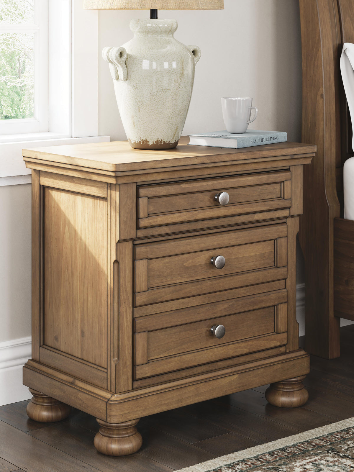 Dar Furniture - Ashley Furniture - Feddinger Nightstand - Two Drawer Night Stand / Medium Brown - PCB779-92