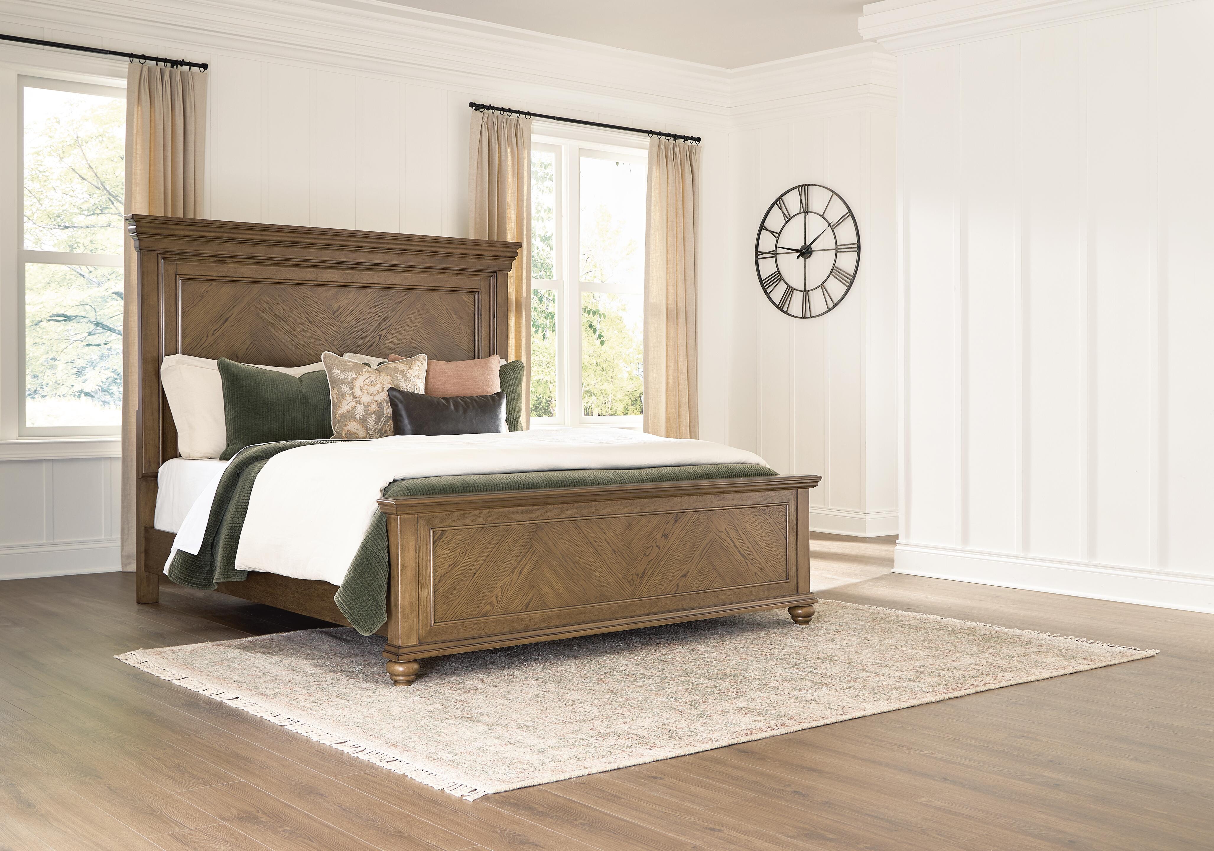 Dar Furniture - Ashley Furniture - Karallin King Panel Bed - King Panel Bed / Medium Brown - PCB782B4