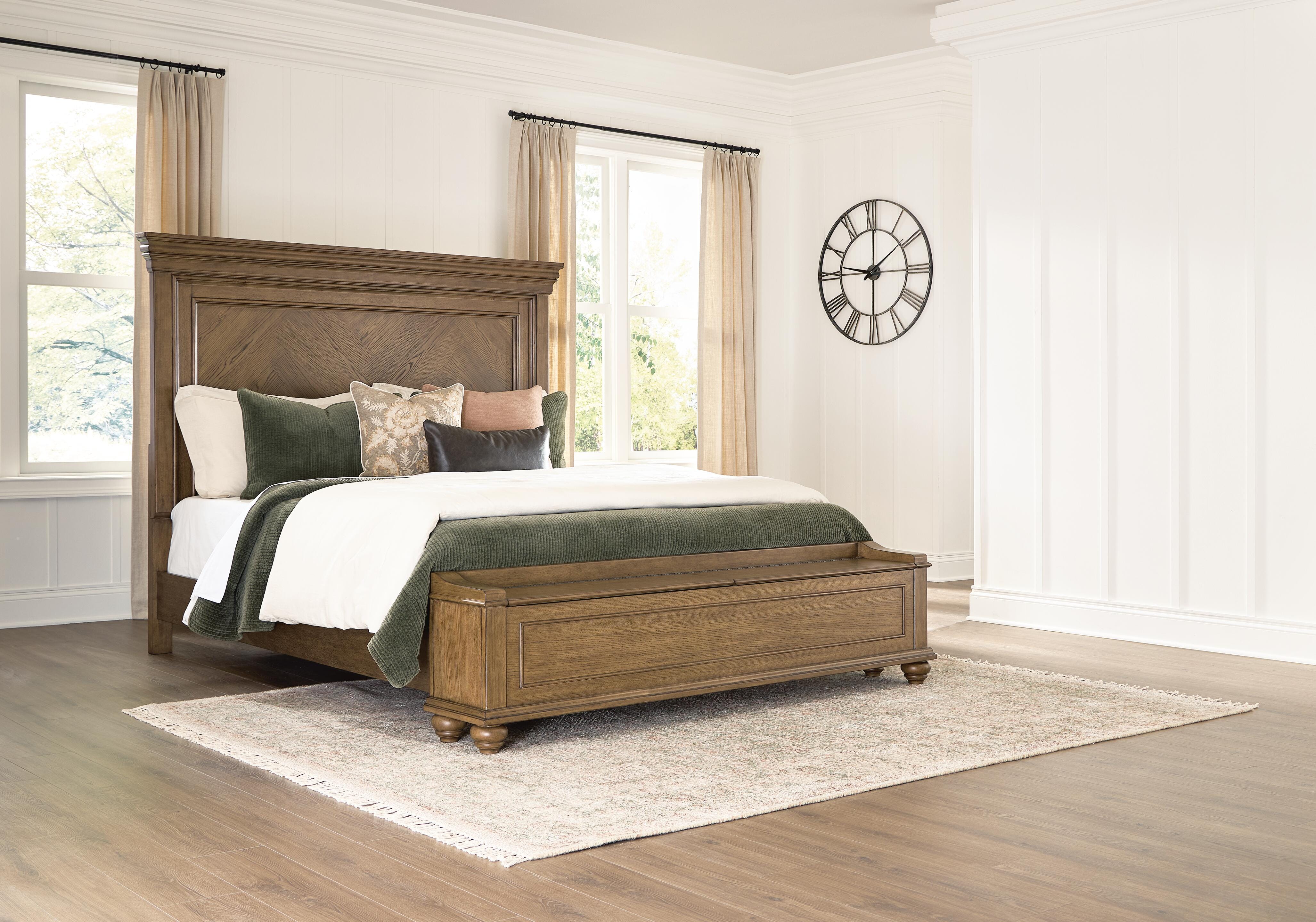 Dar Furniture - Ashley Furniture - Karallin King Panel Storage Bed - King Panel Storage Bed / Medium Brown - PCB782B8