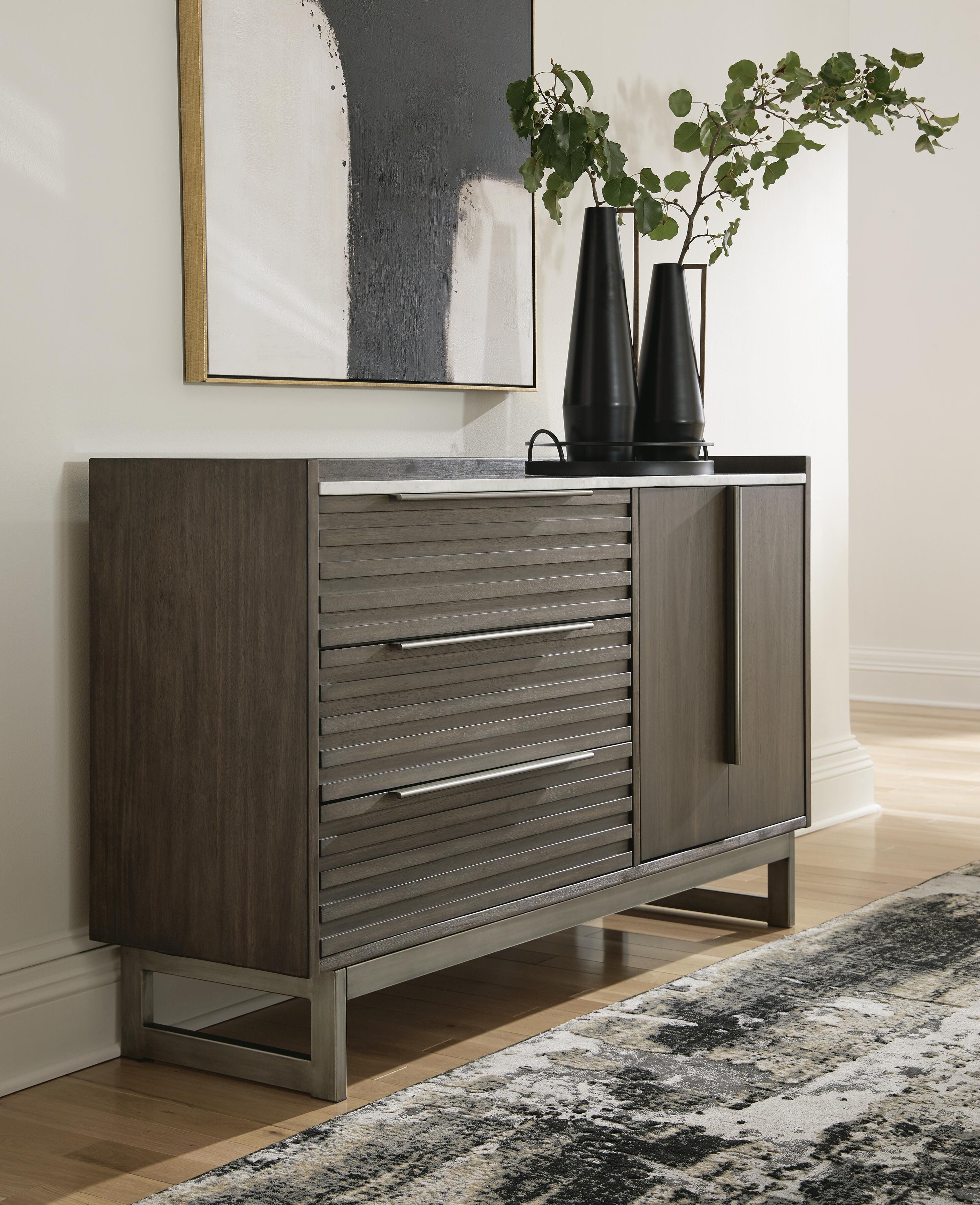 Dar Furniture - Ashley Furniture - Arkenton Dresser - Dresser / Grayish Brown/White - B786-31