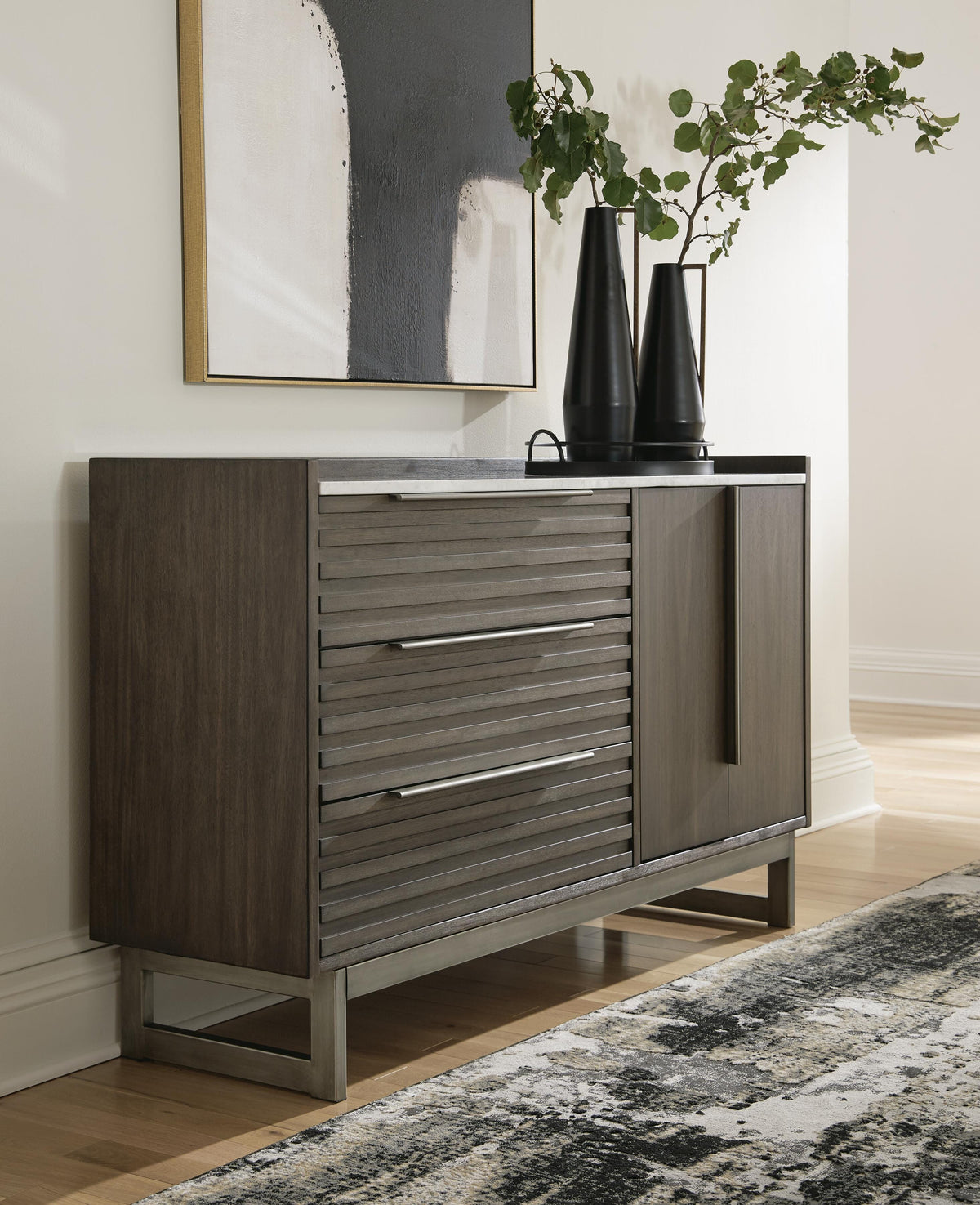 Dar Furniture - Ashley Furniture - Arkenton Dresser - Dresser / Grayish Brown/White - B786-31