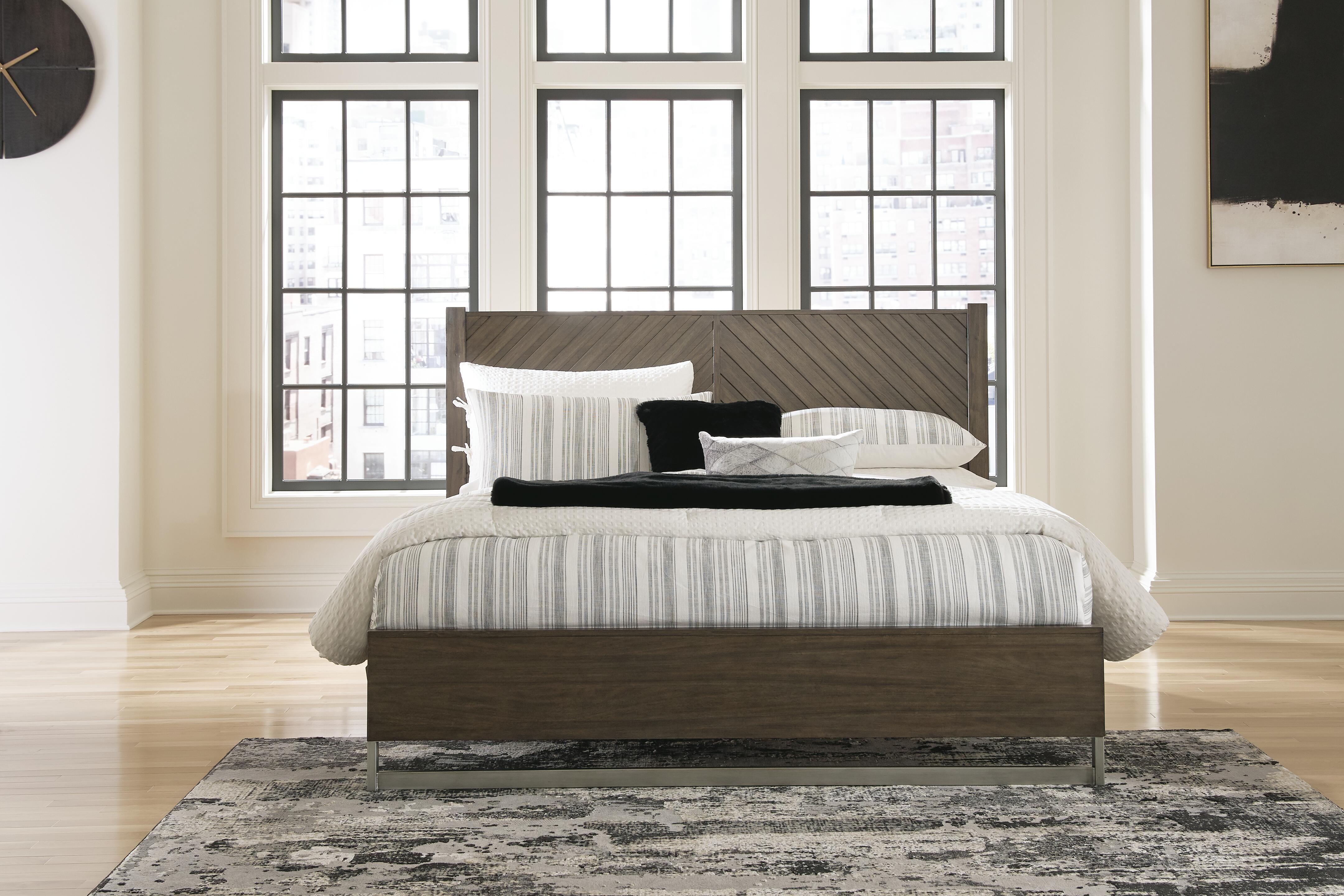 Dar Furniture - Ashley Furniture - Arkenton King Panel Bed - King Panel Bed / Grayish Brown - B786B4