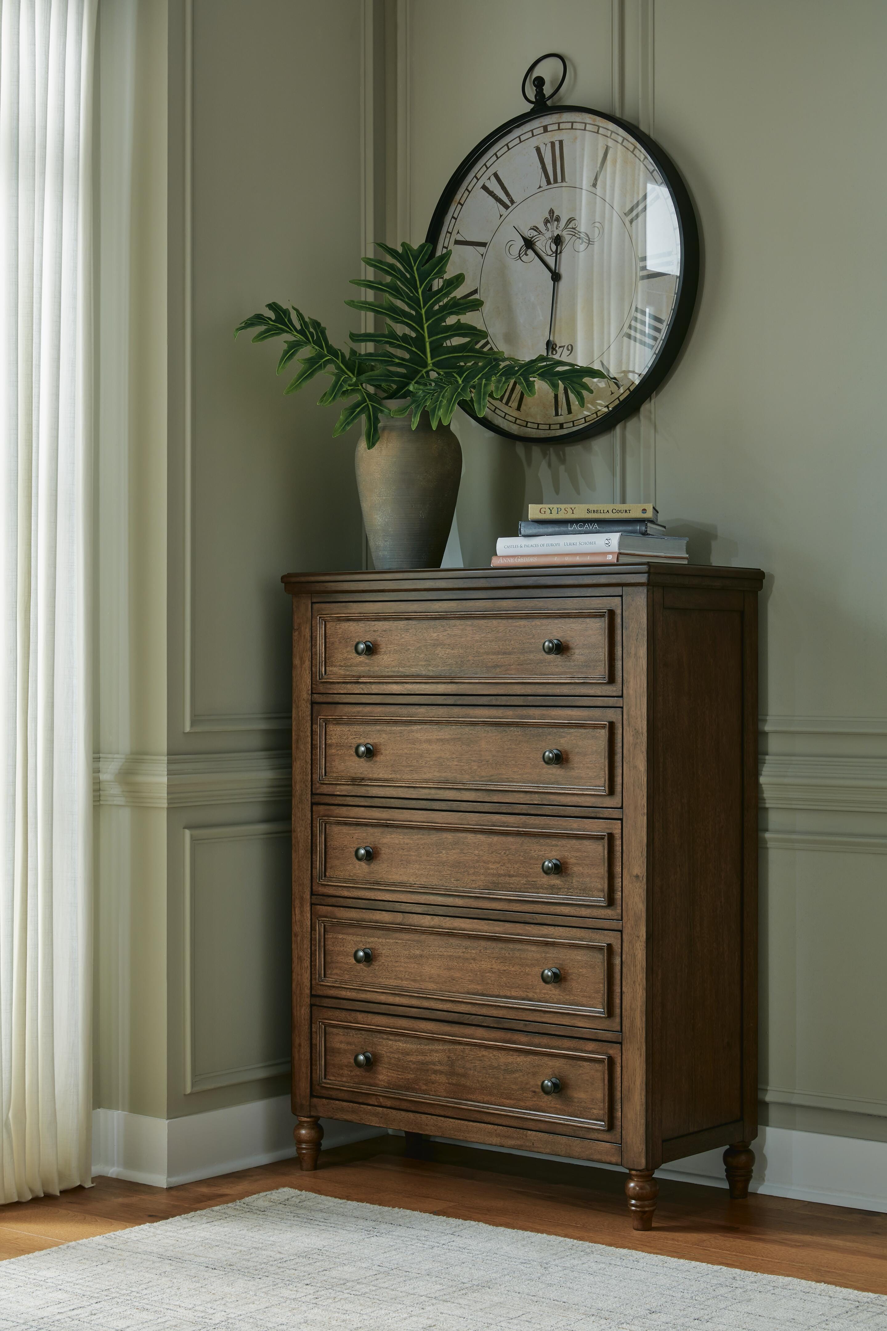 Dar Furniture - Ashley Furniture - Sturlayne Chest of Drawers - Five Drawer Chest / Brown - B787-46