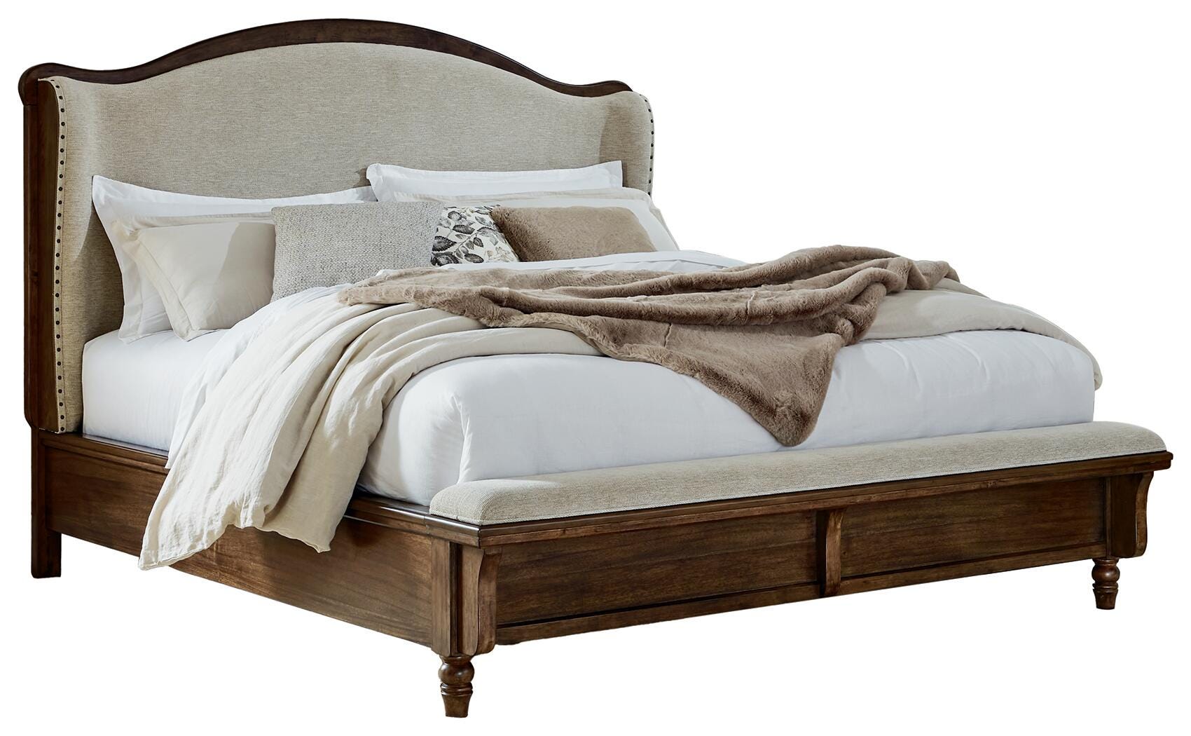 Dar Furniture - Ashley Furniture - Sturlayne Queen Upholstered Panel Bed - Queen Upholstered Panel Bed / Brown - B787B2