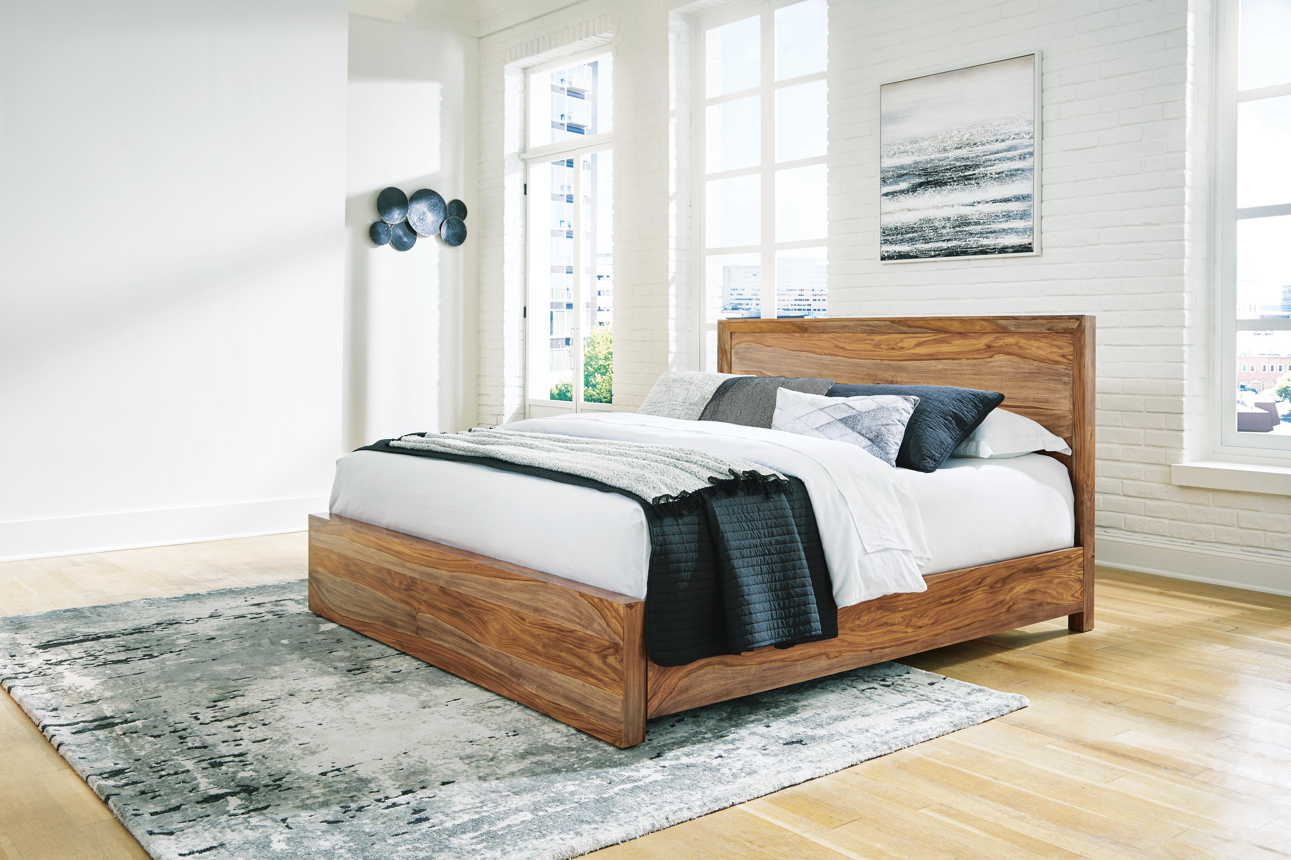 Dar Furniture - Ashley Furniture - Dressonni King Panel Bed - King Panel Bed / Brown - B790B4