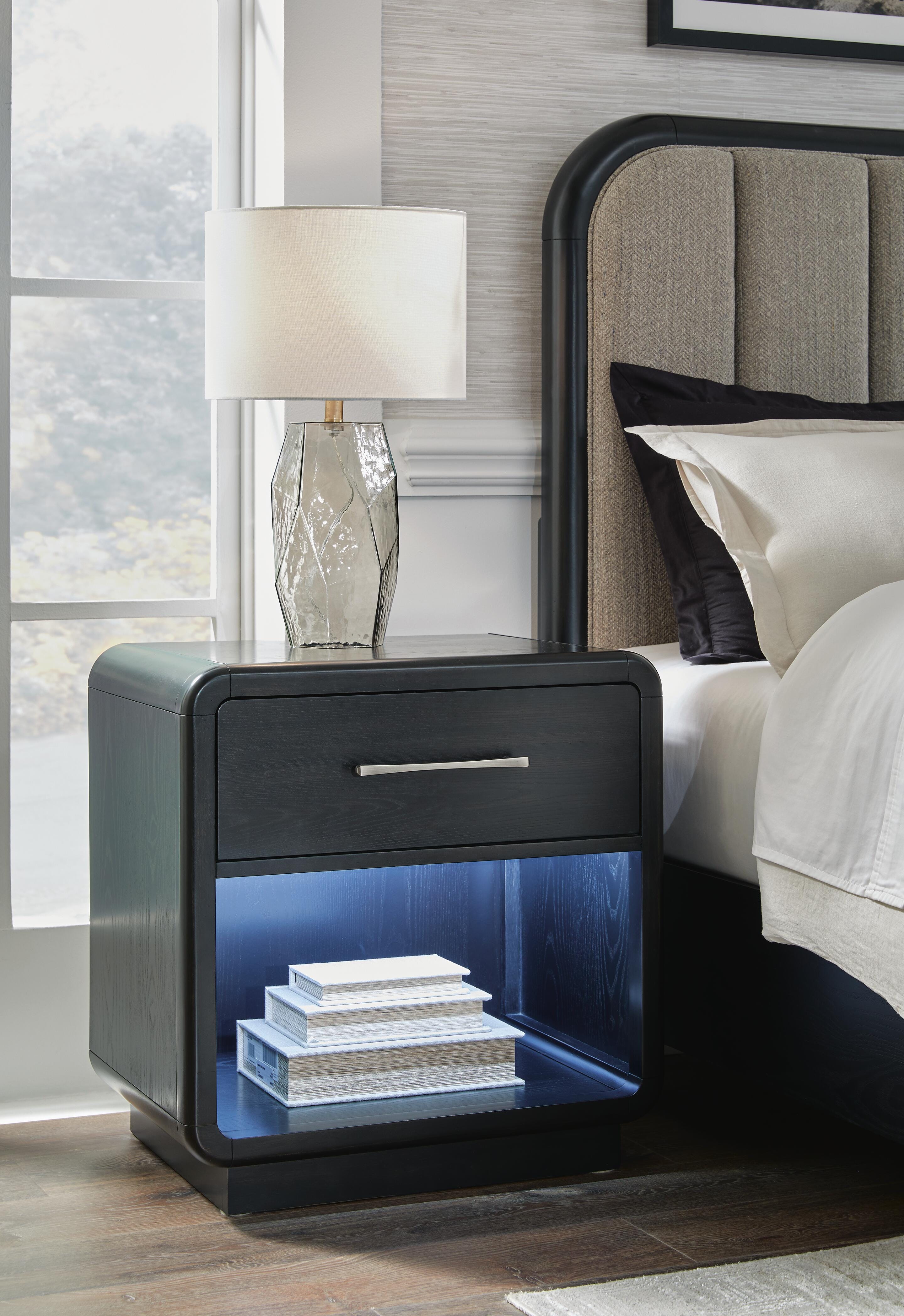 Dar Furniture - Ashley Furniture - Rowanbeck Nightstand - One Drawer Night Stand / Black - B821-91