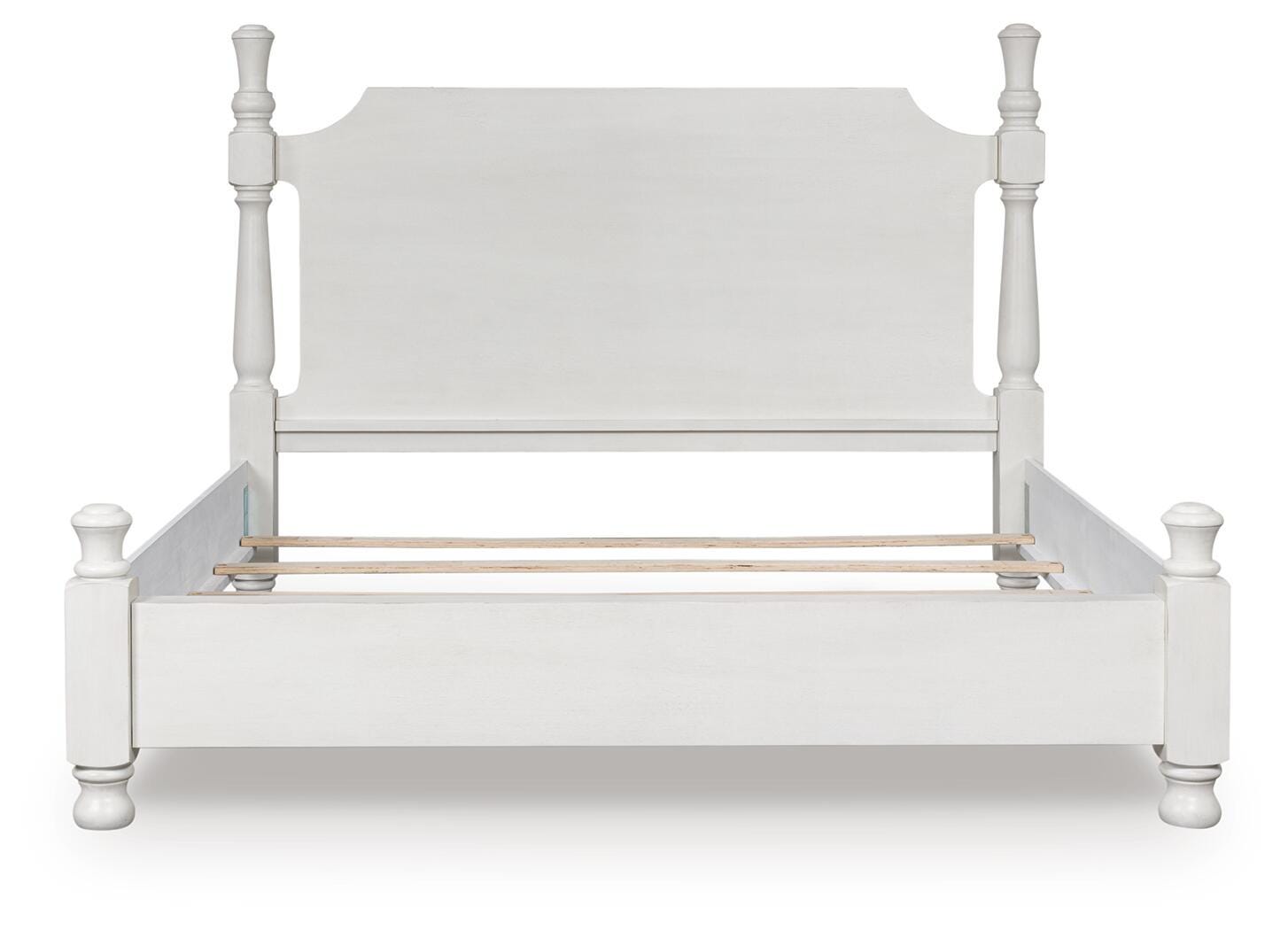 Dar Furniture - Ashley Furniture - Rowlenstown King Poster Bed - King Poster Bed / Antique White - PCB823B4