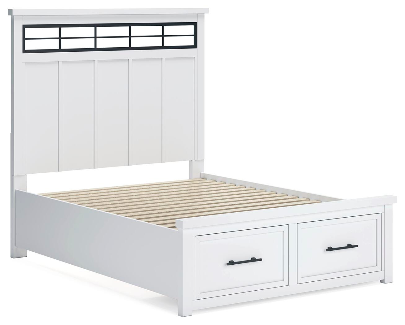 Dar Furniture - Ashley Furniture - Ashbryn Queen Panel Storage Bed - Queen Panel Storage Bed / White/Natural - B844B2