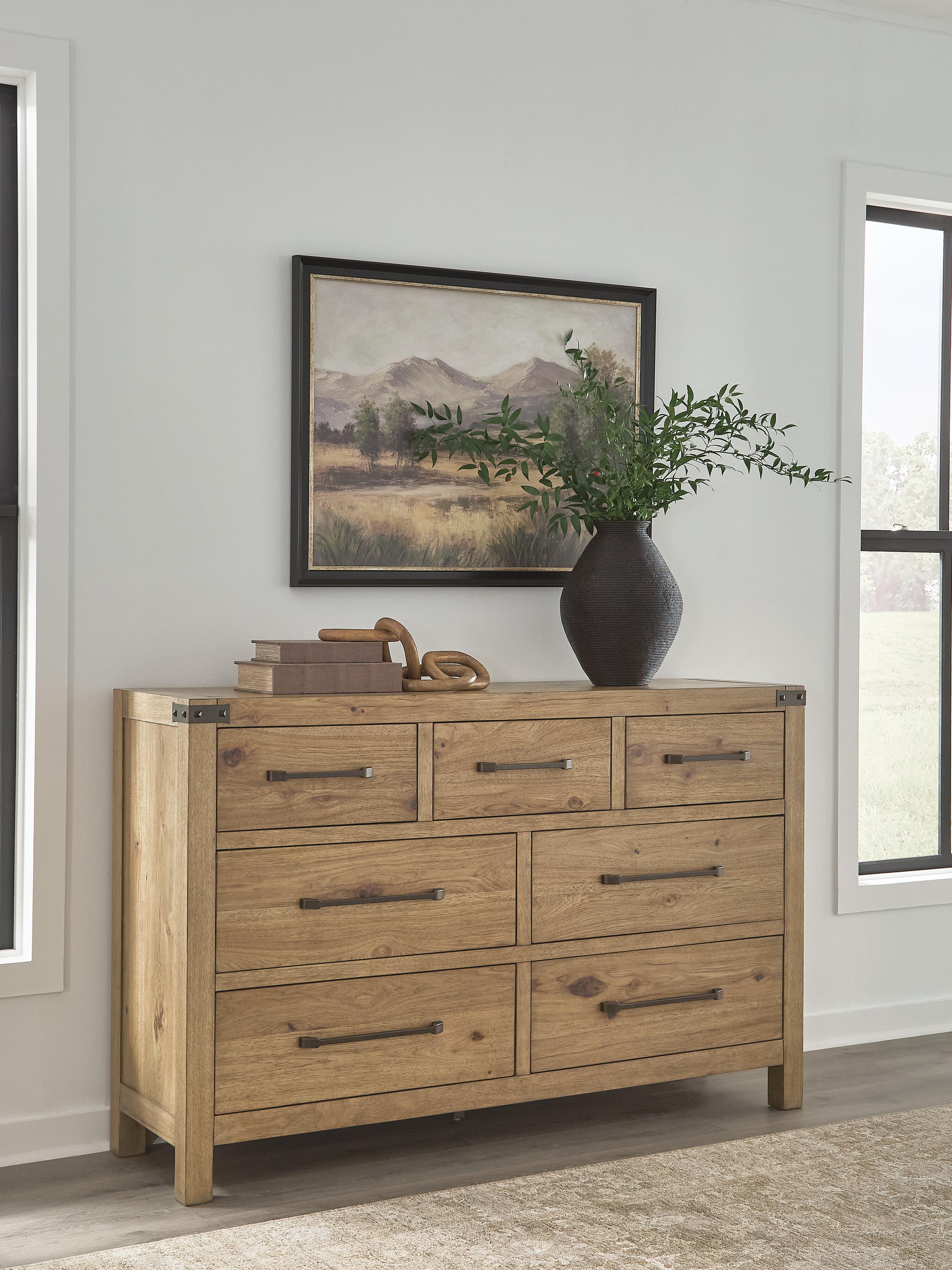 Dar Furniture - Ashley Furniture - Ridgester Dresser - Dresser / Light Brown - B858-31