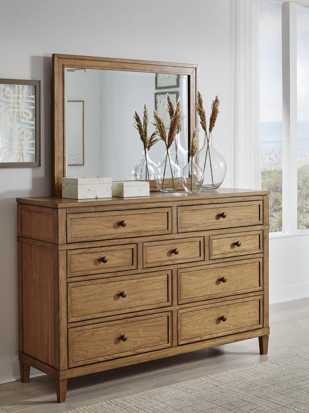 Dar Furniture - Ashley Furniture - Sharlance Dresser and Mirror - Dresser and Mirror / Brown - B895B1