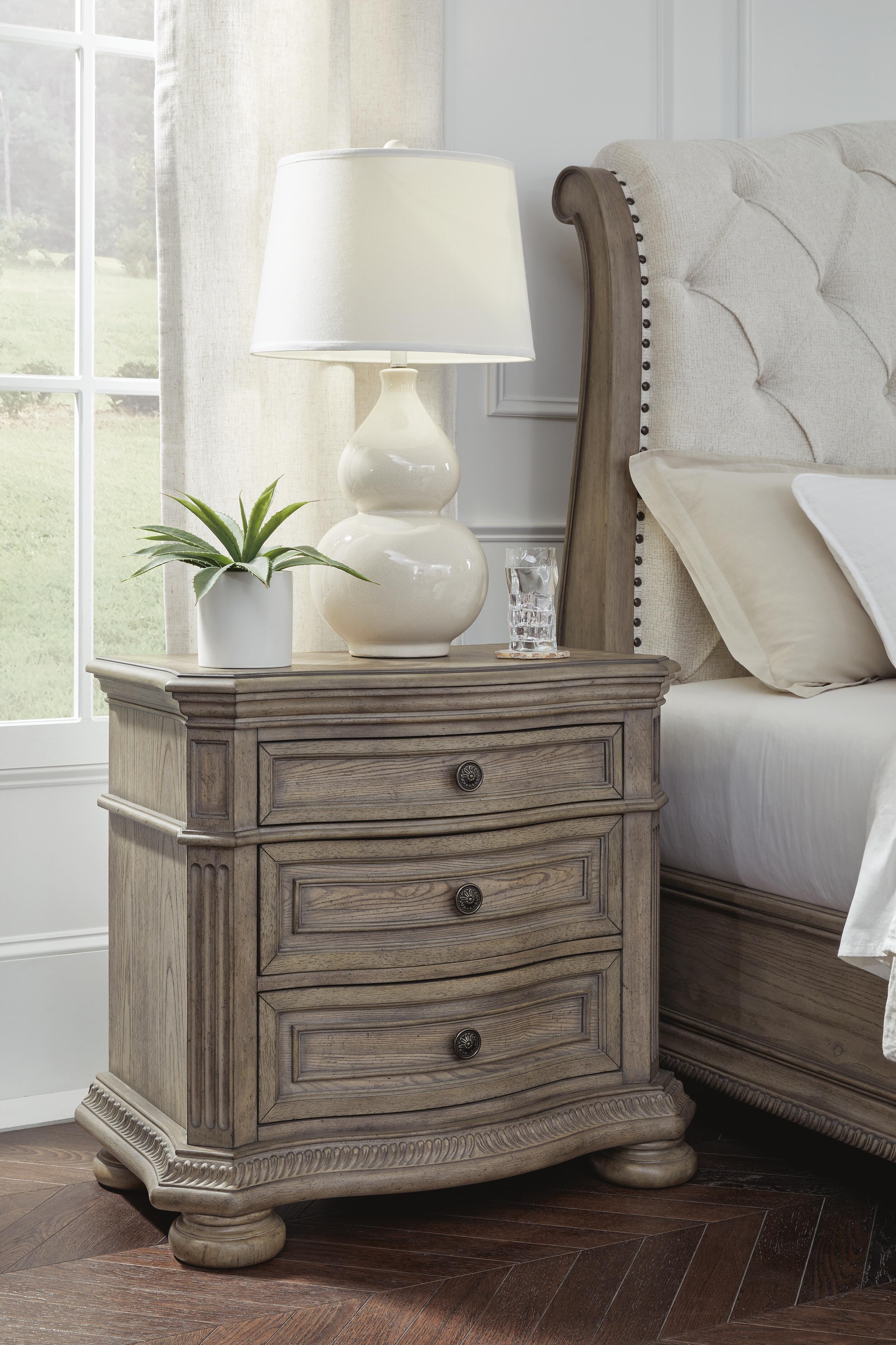 Dar Furniture - Ashley Furniture - Ardenfield Nightstand - Three Drawer Night Stand / Light Brown - B944-93