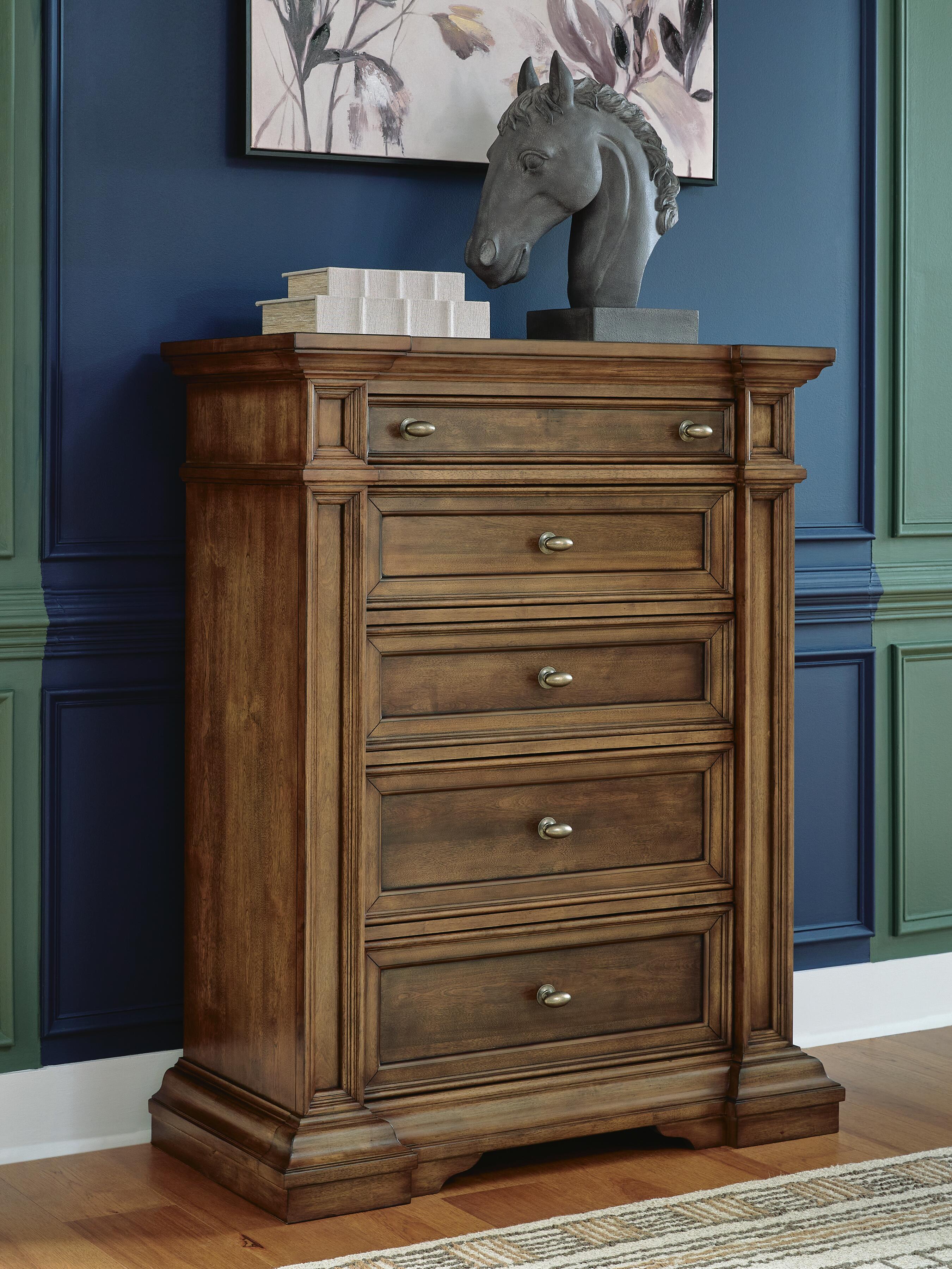 Dar Furniture - Ashley Furniture - Frantanna Chest of Drawers - Five Drawer Chest / Brown - PCB949-46