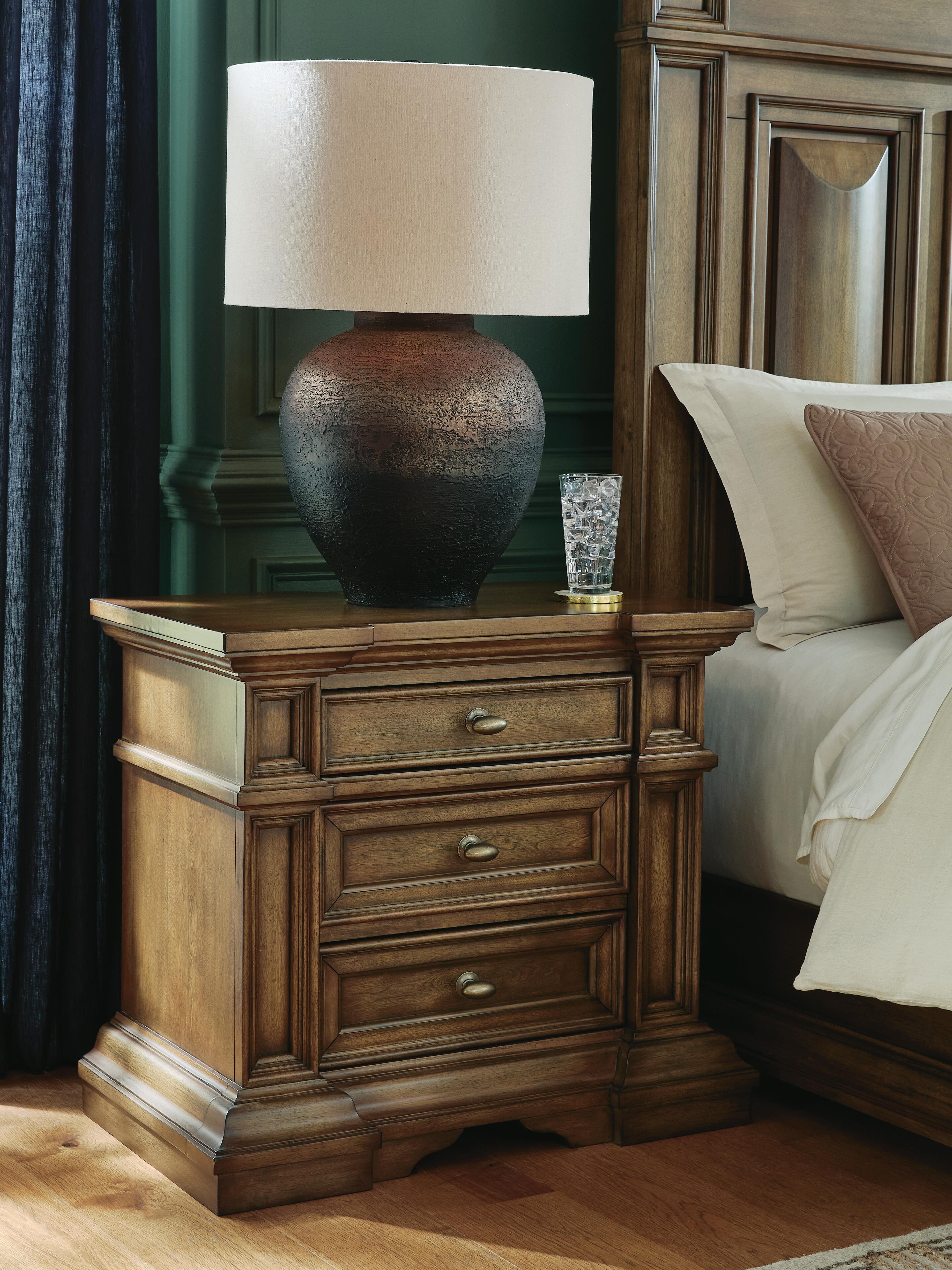 Dar Furniture - Ashley Furniture - Frantanna Nightstand - Three Drawer Night Stand / Brown - PCB949-93