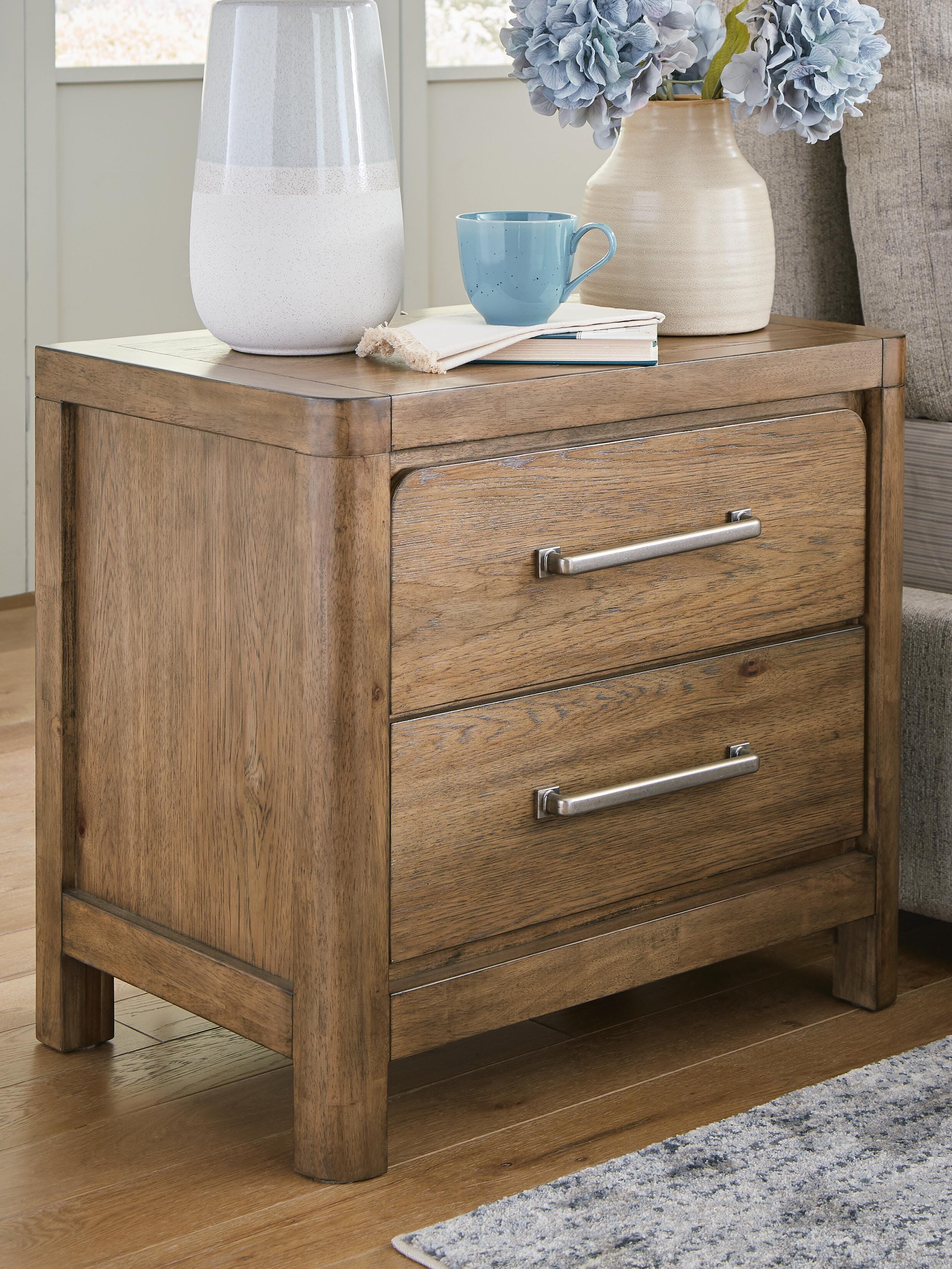 Dar Furniture - Ashley Furniture - Cabalynn Nightstand - Two Drawer Night Stand / Light Brown - B974-92