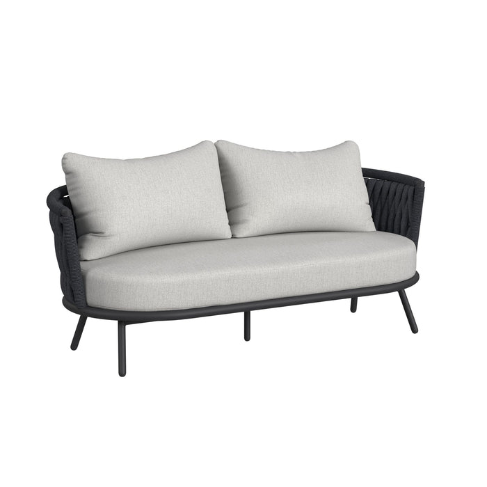 Bali Loveseat with Olefin Grey in Dark Grey
