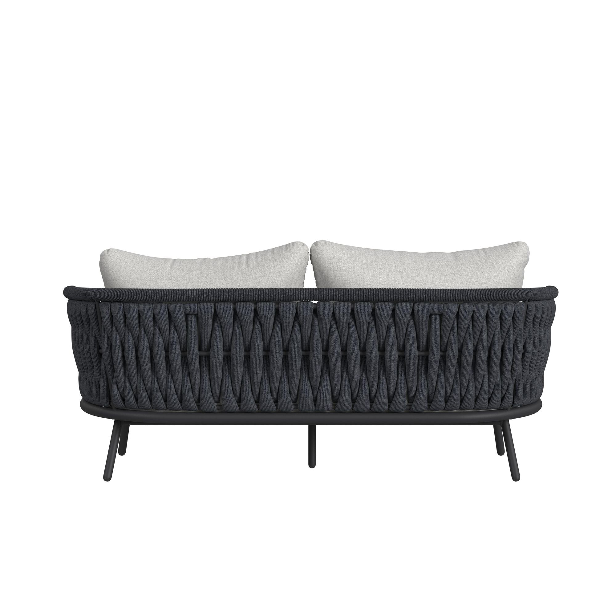 Bali Loveseat with Olefin Grey in Dark Grey
