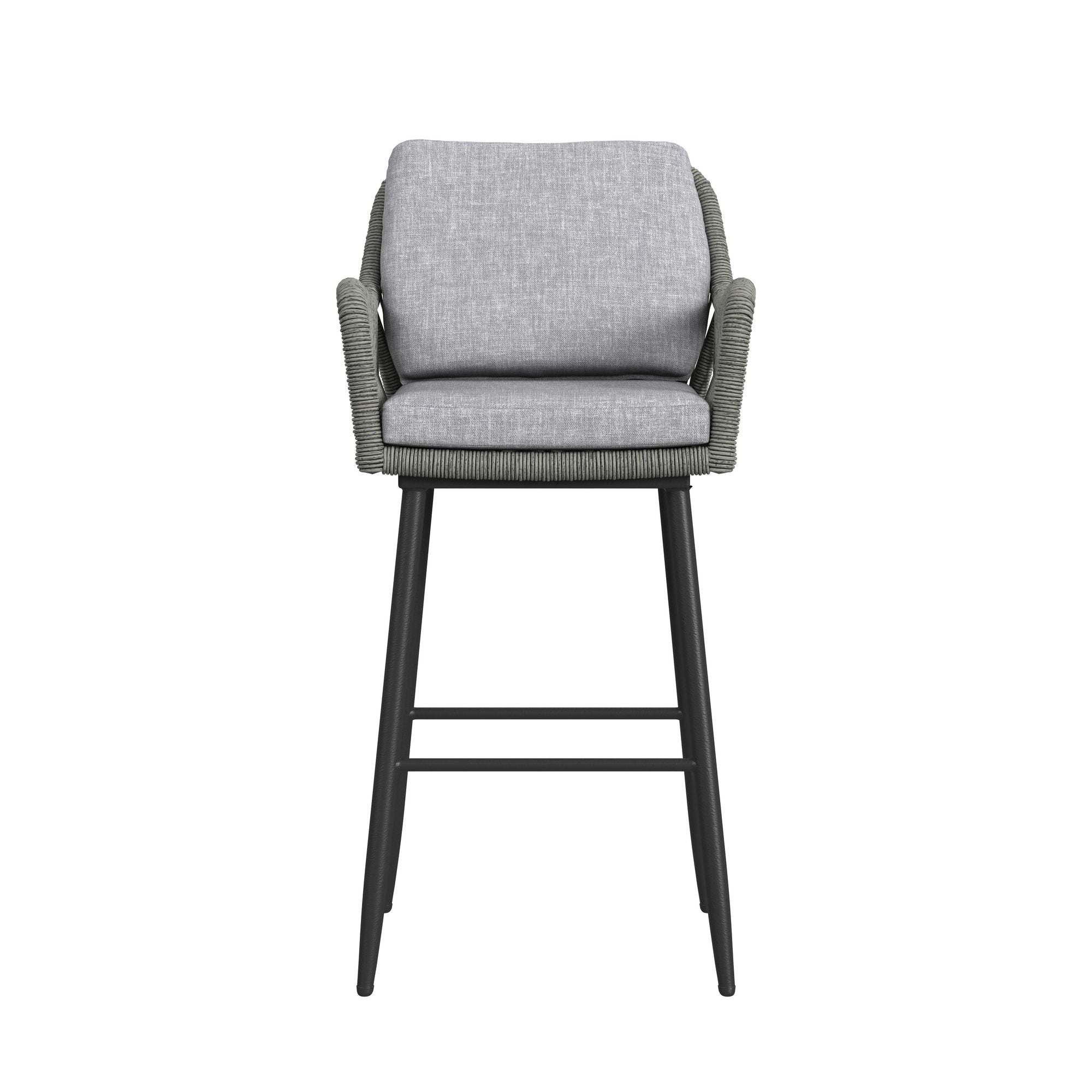 Bayhill Barstool with Grey Fabric in Black (2 Per Carton)