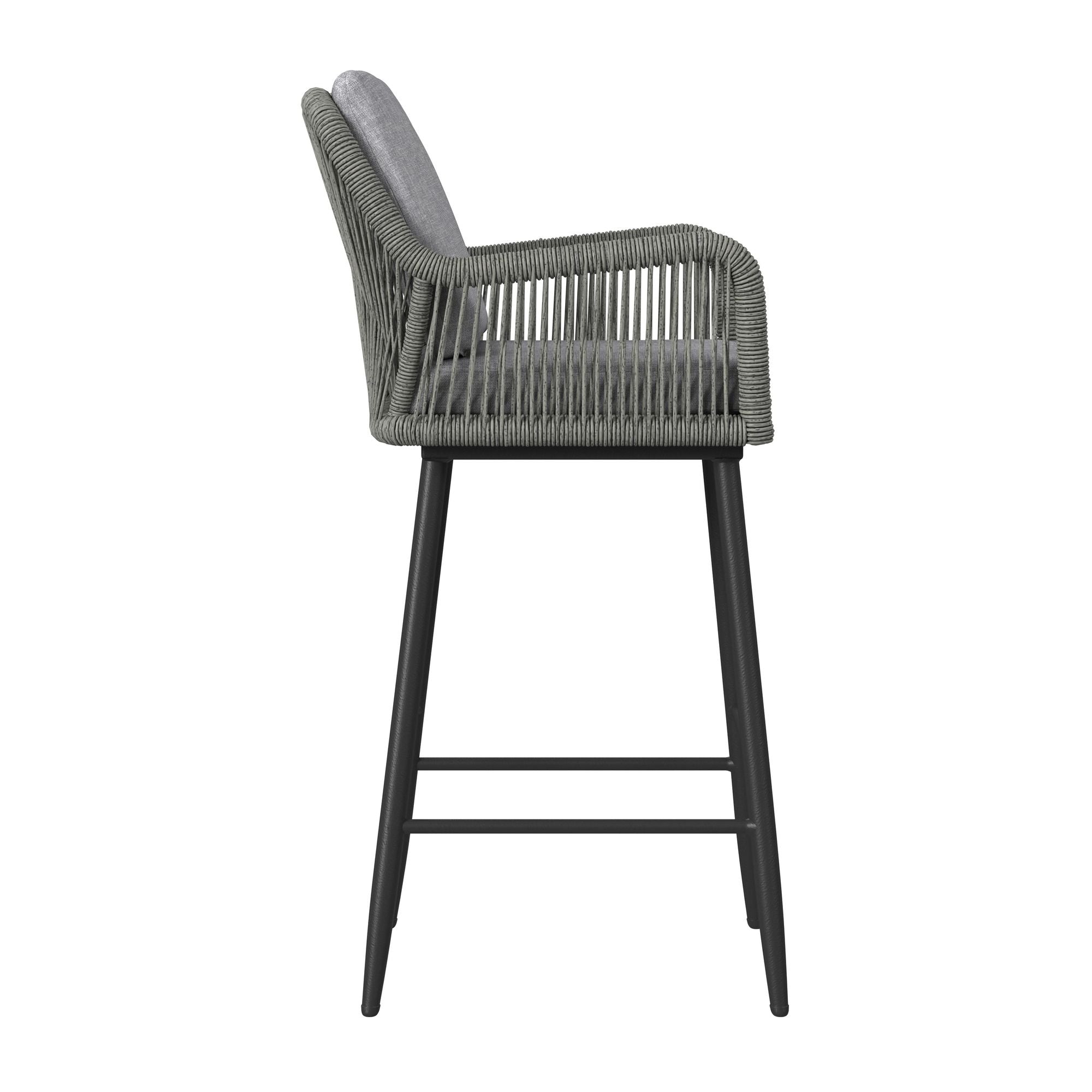 Bayhill Barstool with Grey Fabric in Black (2 Per Carton)