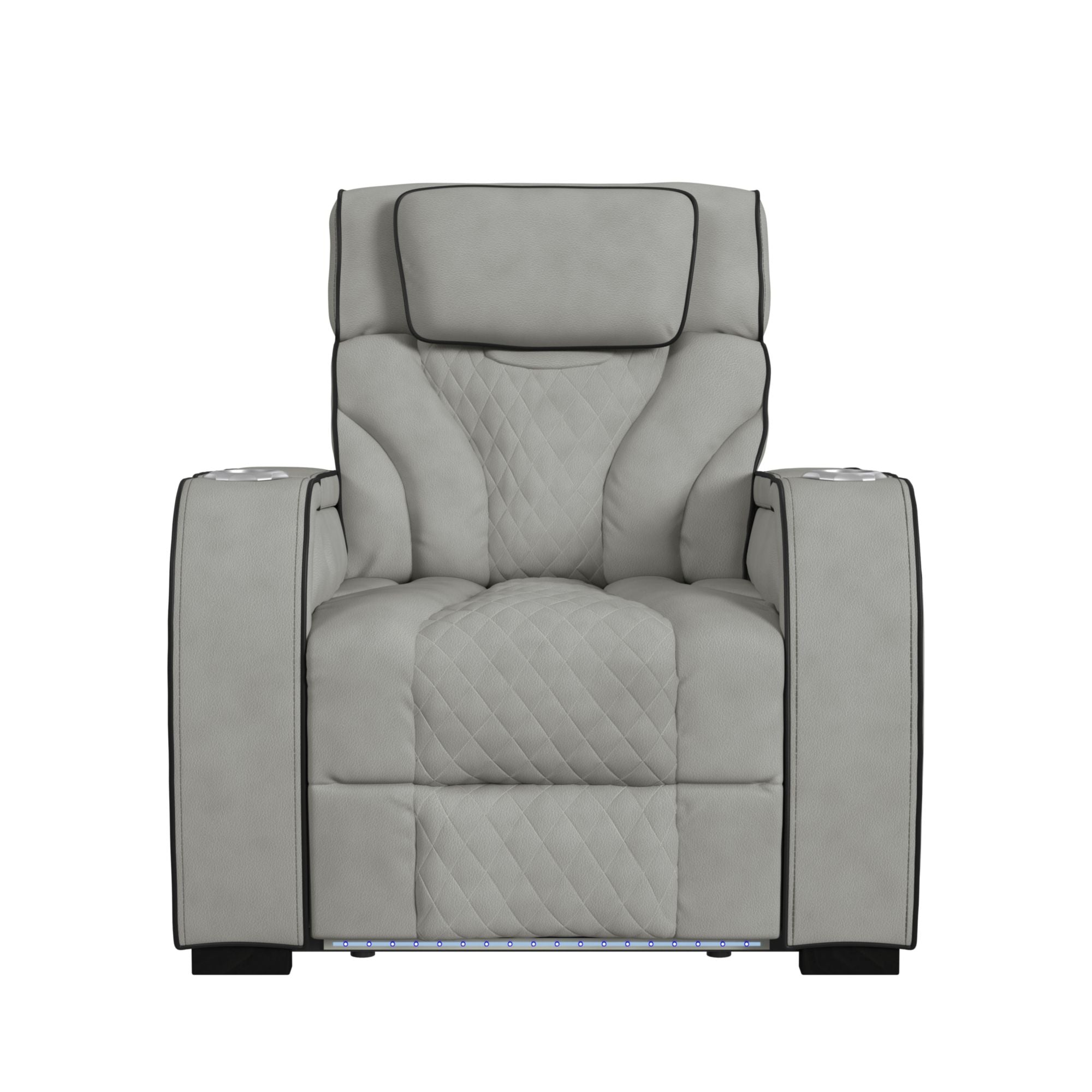 Blitz Motion Recliner with LED in Simba Taupe and Black Welt