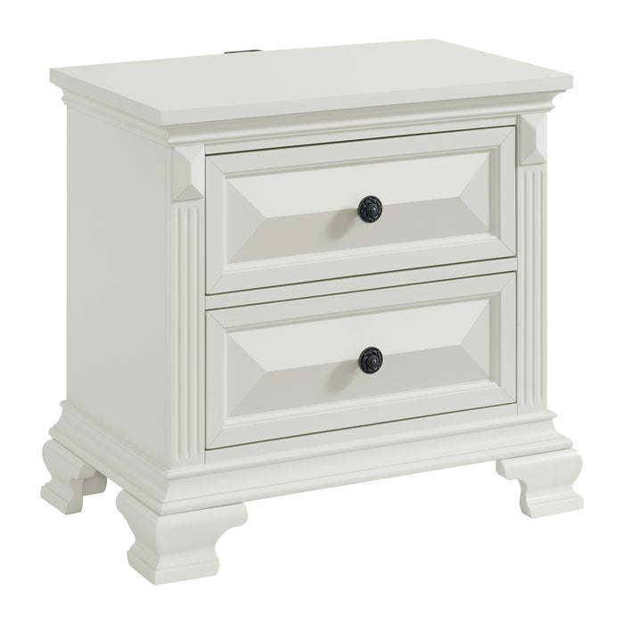 Bridgestone 2-Drawer Nightstand with USB in Antique White