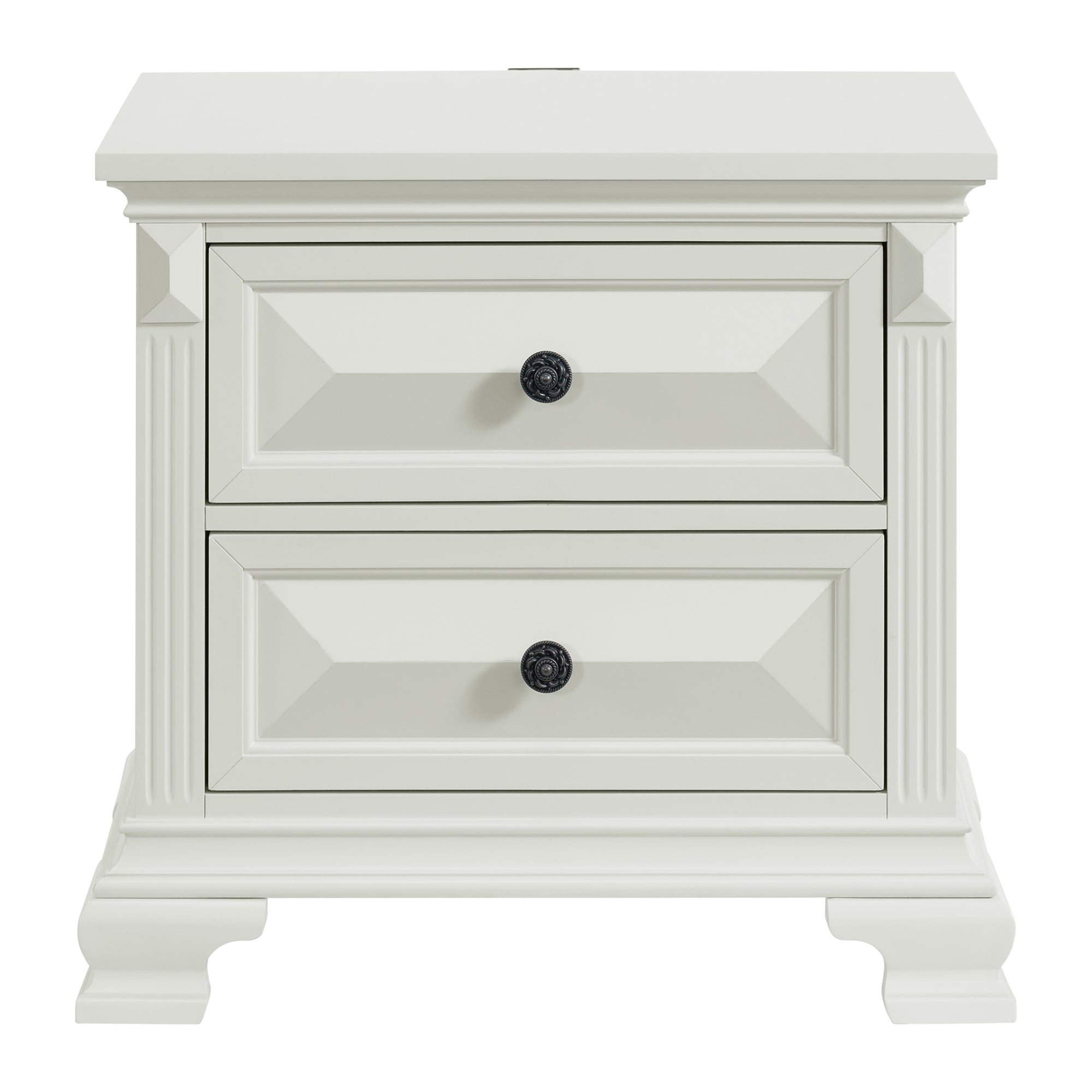 Bridgestone 2-Drawer Nightstand with USB in Antique White