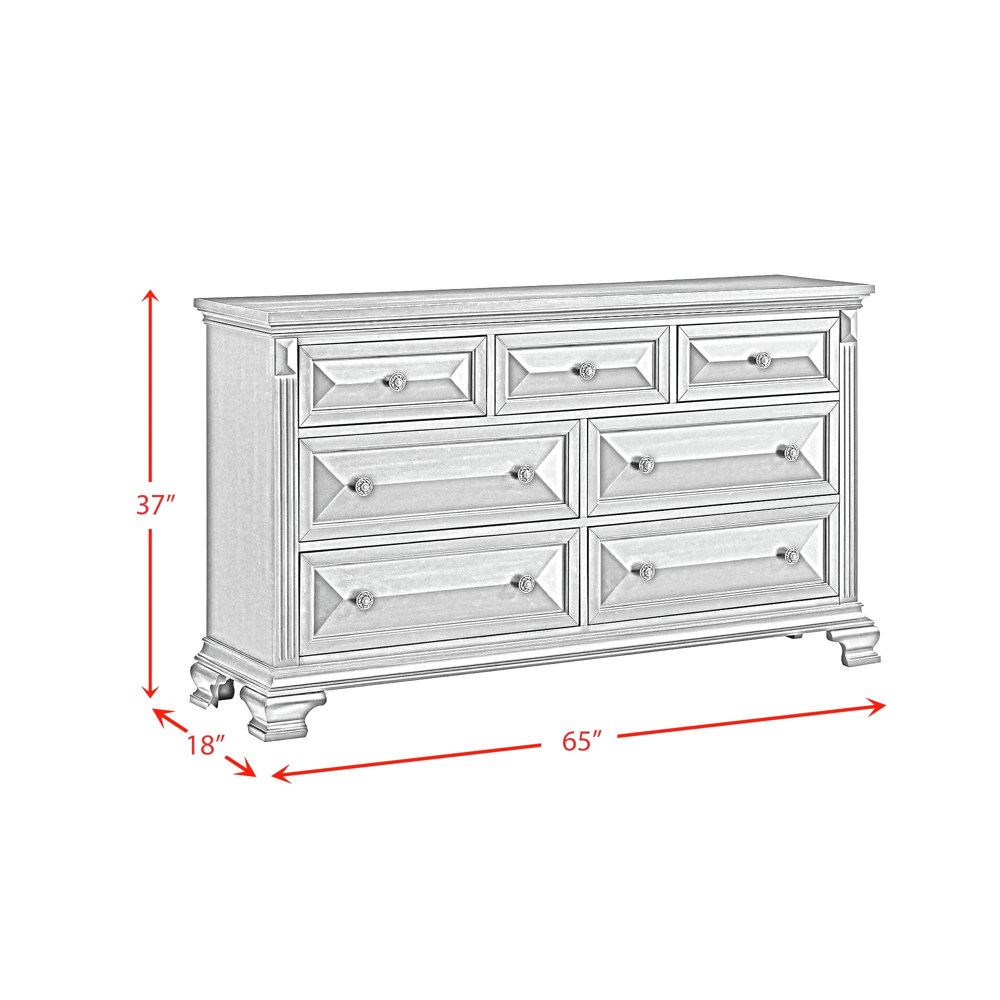 Bridgestone 7-Drawer Dresser in Antique White