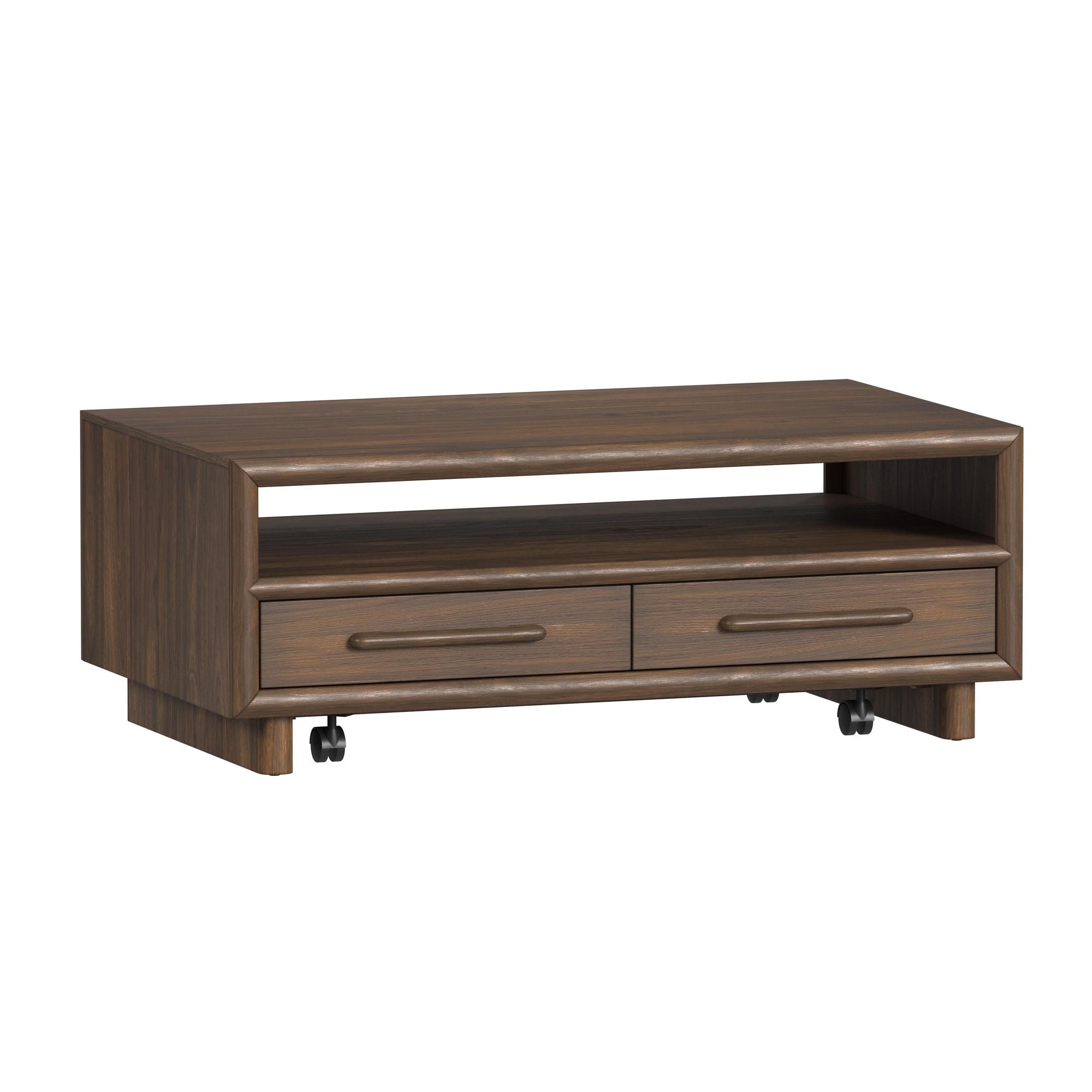Brisbane 4-Drawer Coffee Table with Casters in Brown