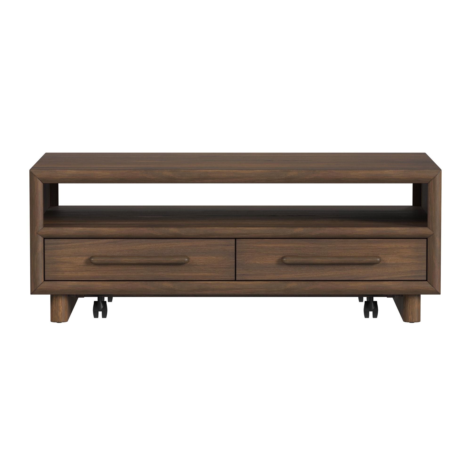 Brisbane 4-Drawer Coffee Table with Casters in Brown