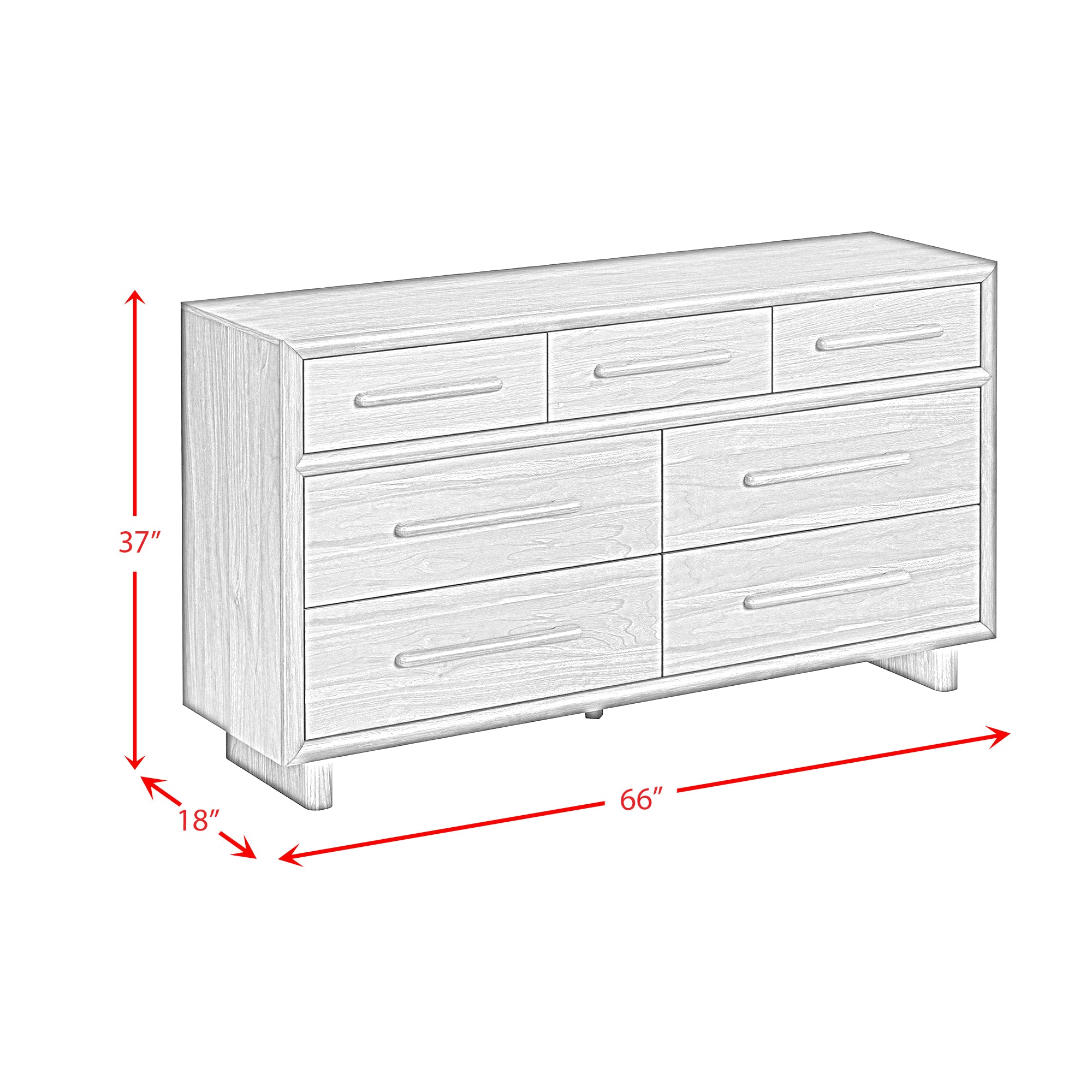 Brisbane Dresser with LED in Brown