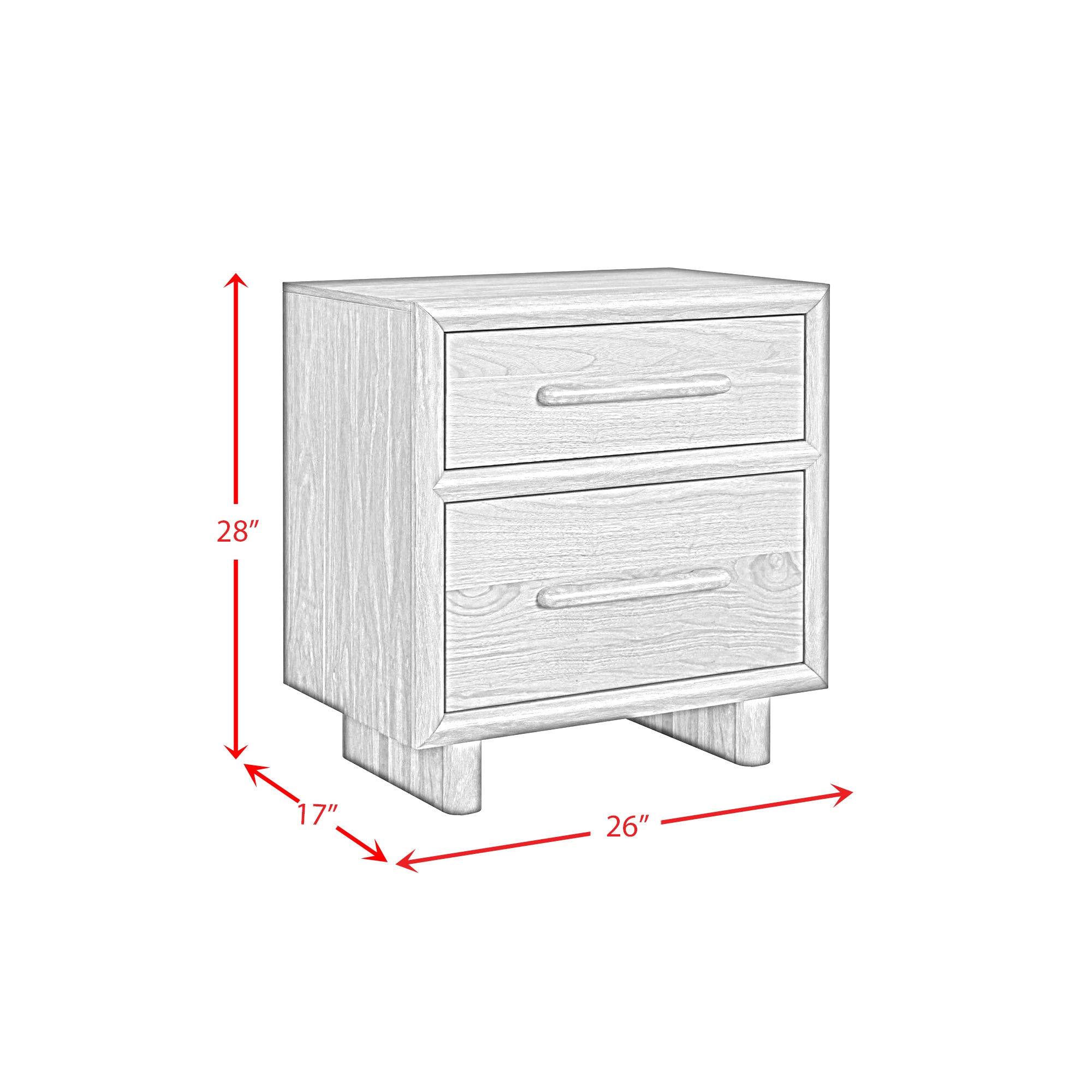 Brisbane Nightstand with USBC and LED in Brown