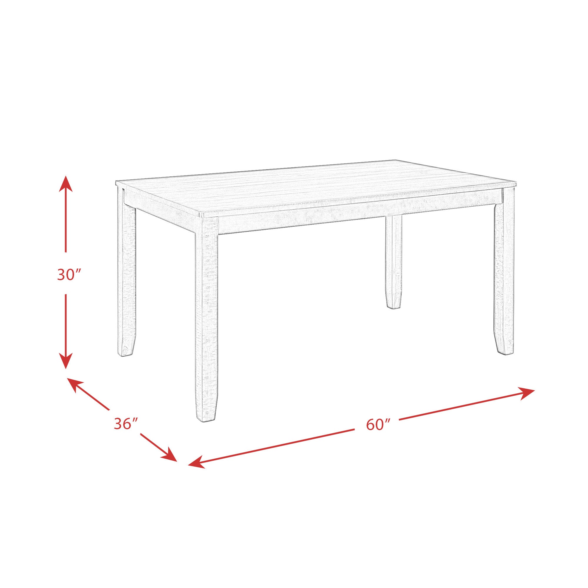 Brock 60" 7 Pc Dining Set