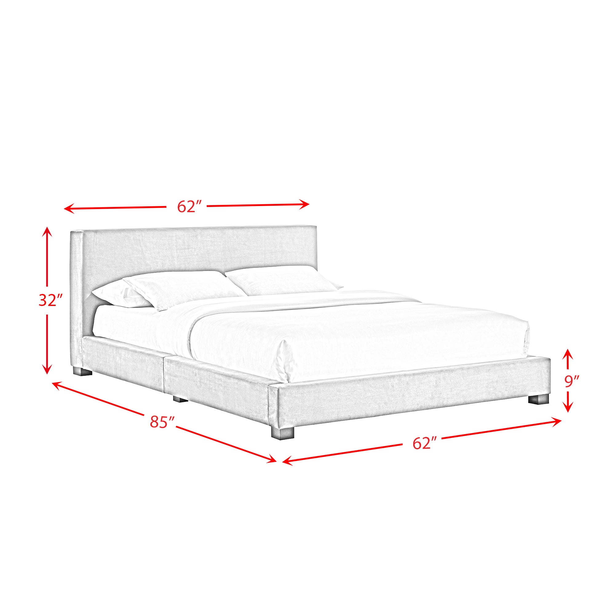 Brookhaven Full UPH Bed in Grey Velvet