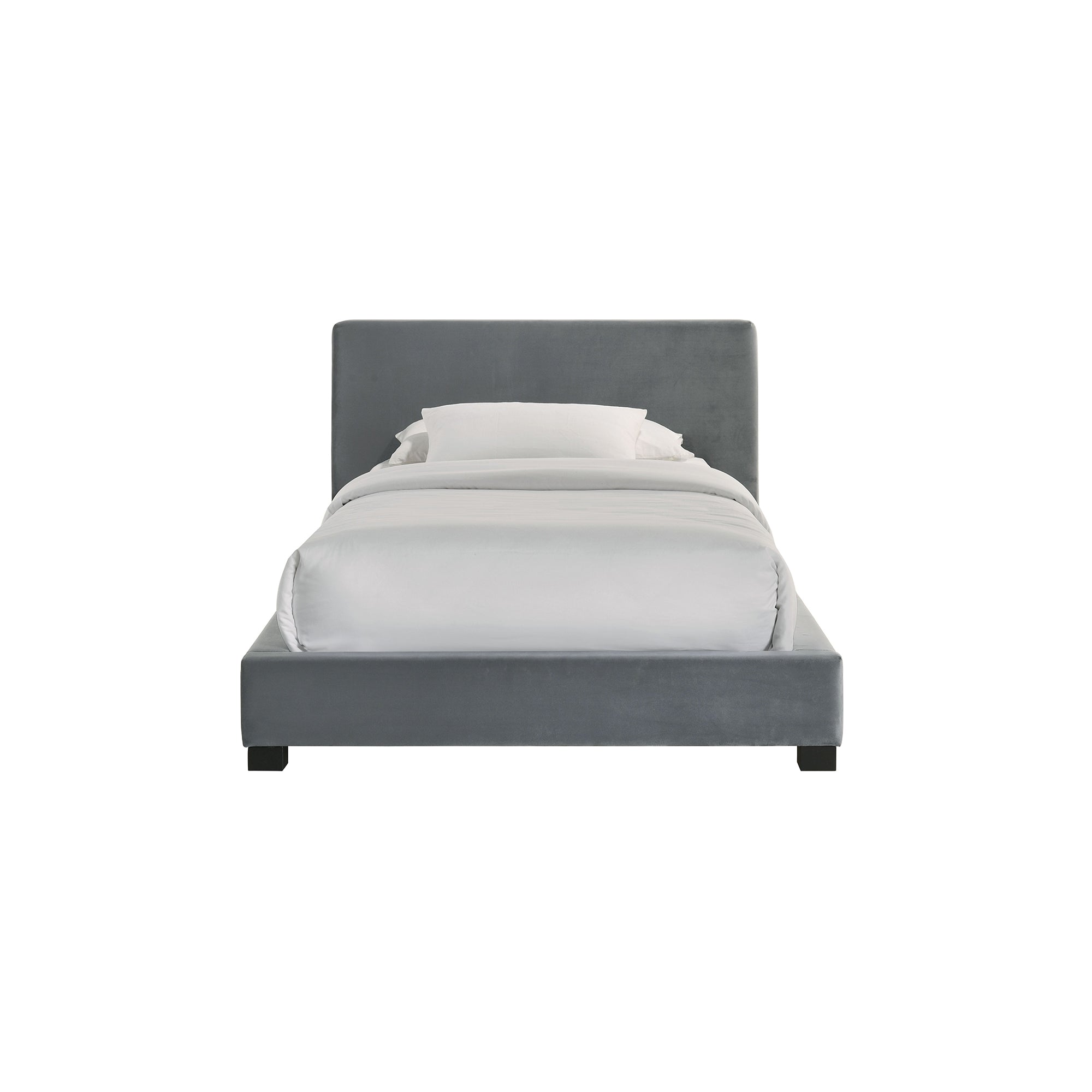 Brookhaven Twin UPH Bed in Grey Velvet